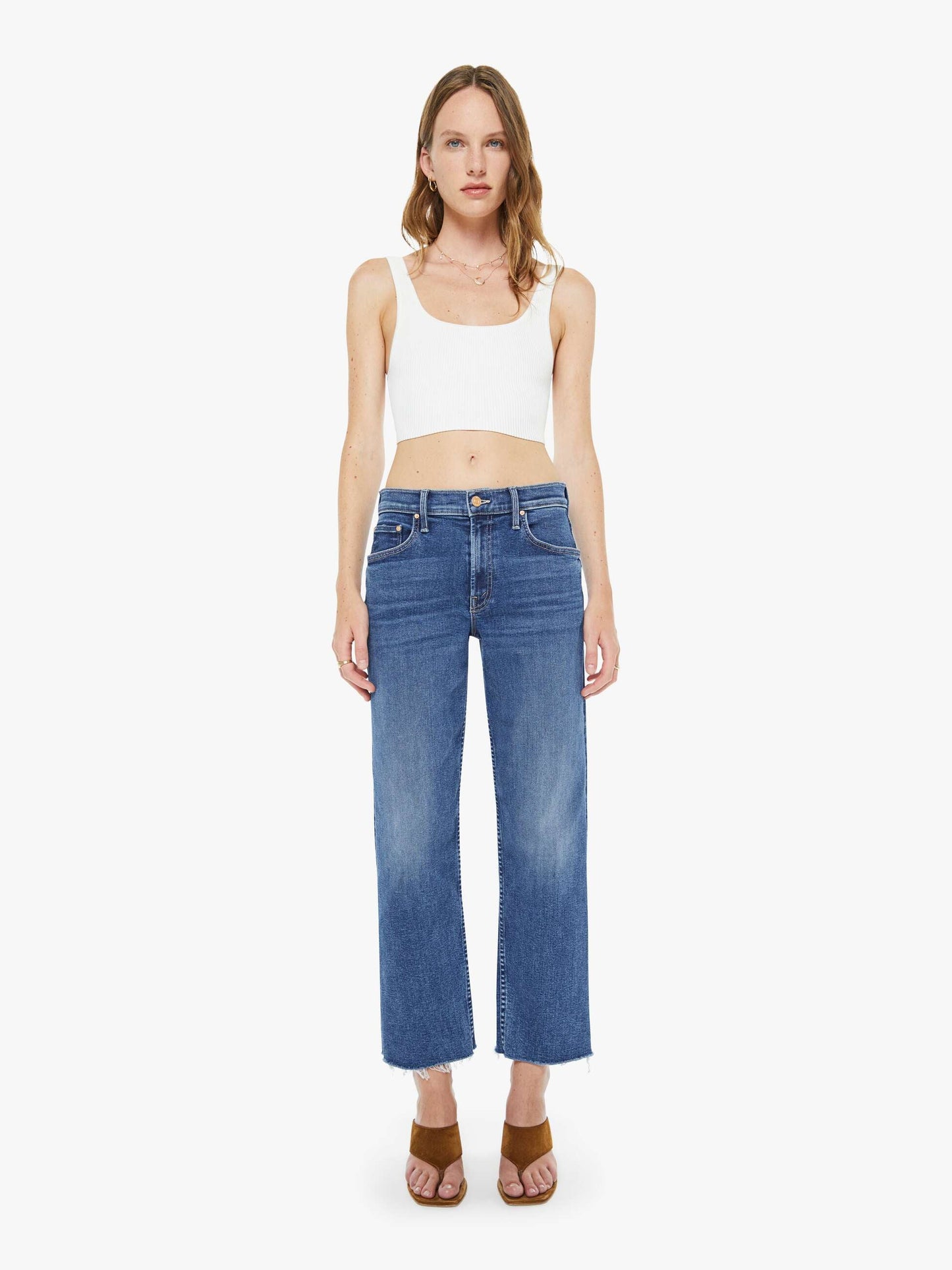 Mother Denim The Newbie Ankle Fray Prized Possession