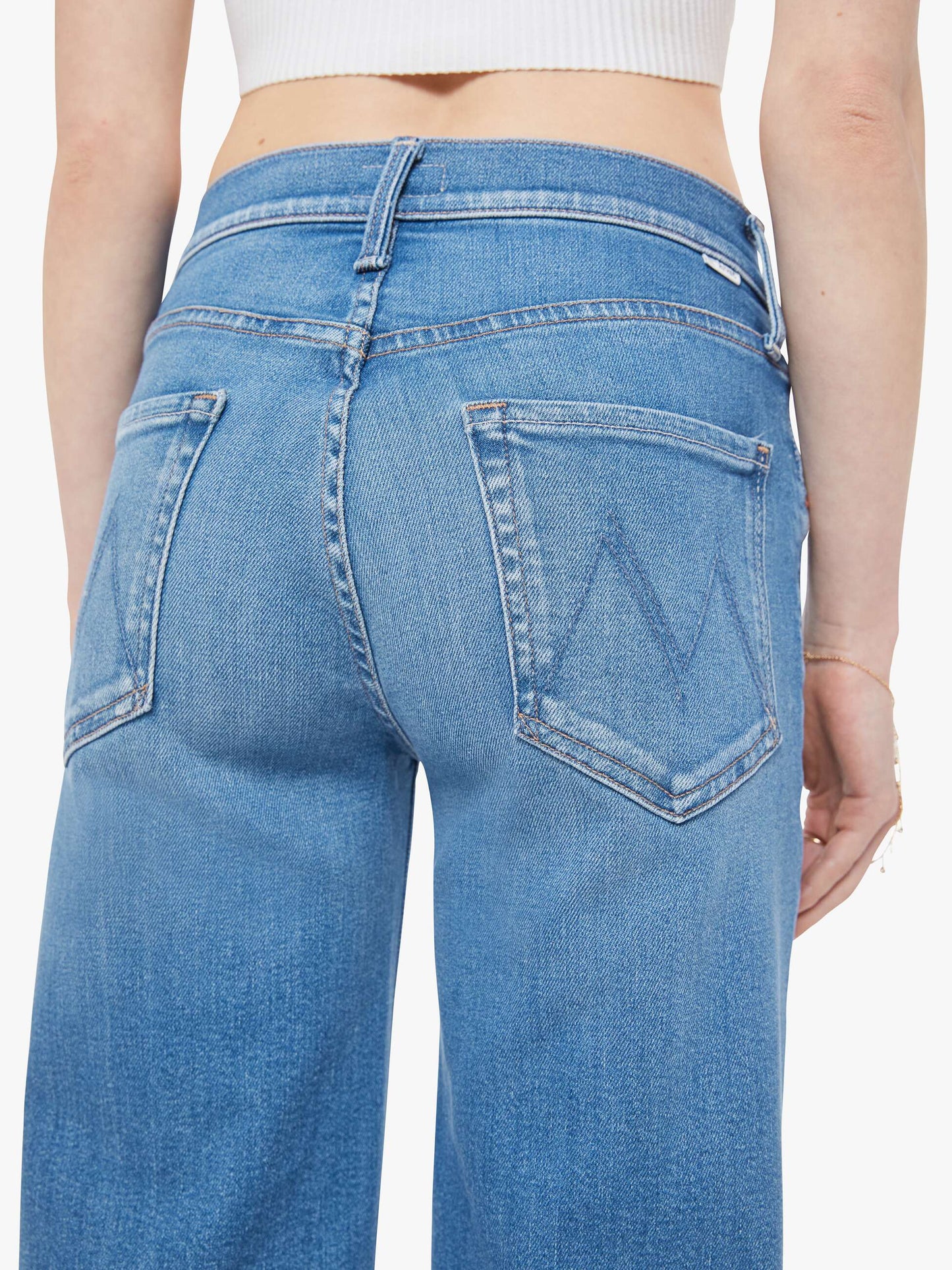 Mother Denim The Mid Rise Rambler Zip Ankle Blue (Medium)