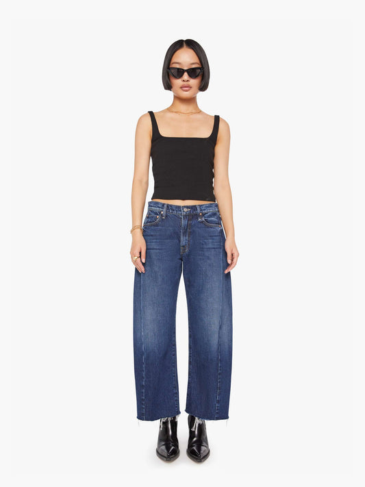 Mother Denim PETITES The Lil Mid Rise Full Pipe Flood Fray Unplugged