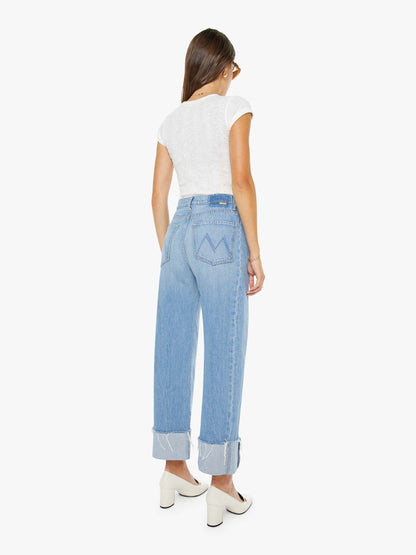 Mother Denim The Half-Pipe Ankle Cuff Fray Blue (Medium)