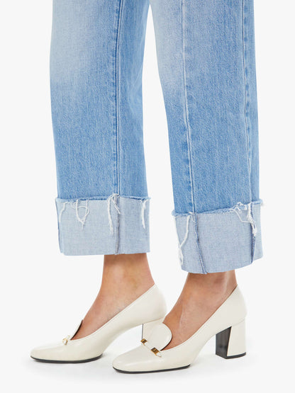 Mother Denim The Half-Pipe Ankle Cuff Fray Blue (Medium)