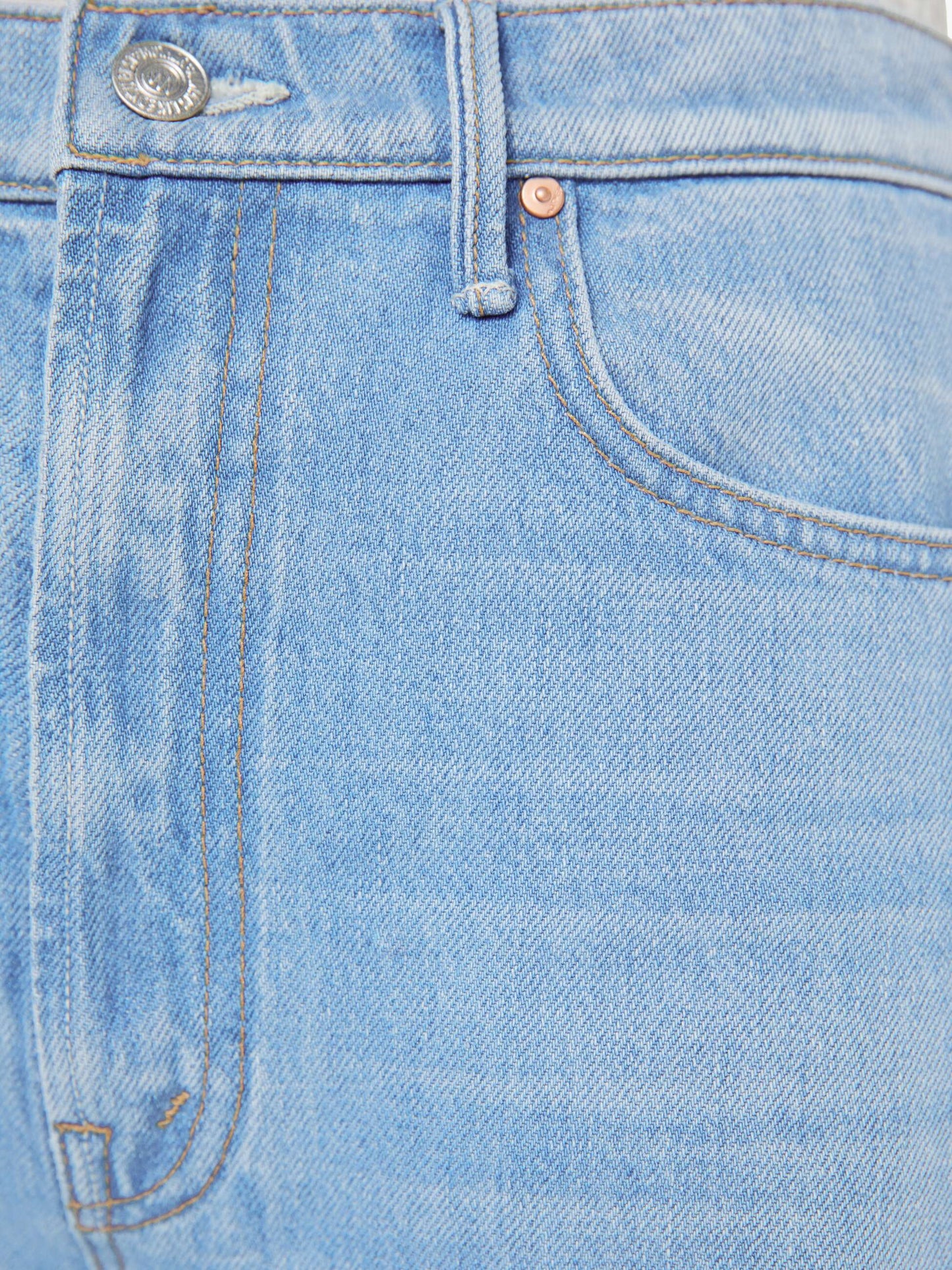 Mother Denim The Half-Pipe Ankle Cuff Fray Blue (Medium)