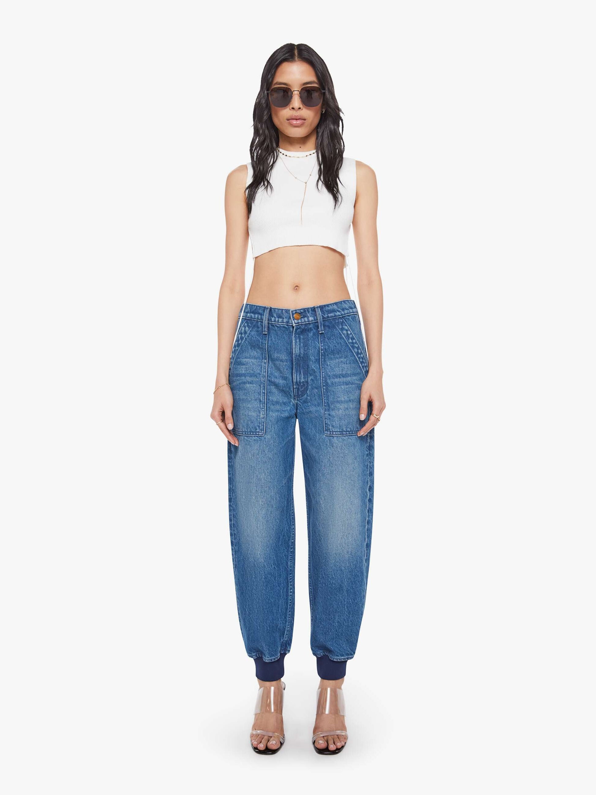 Mother Denim SNACKS! The Peeler Jogger Ankle Blue (Medium)