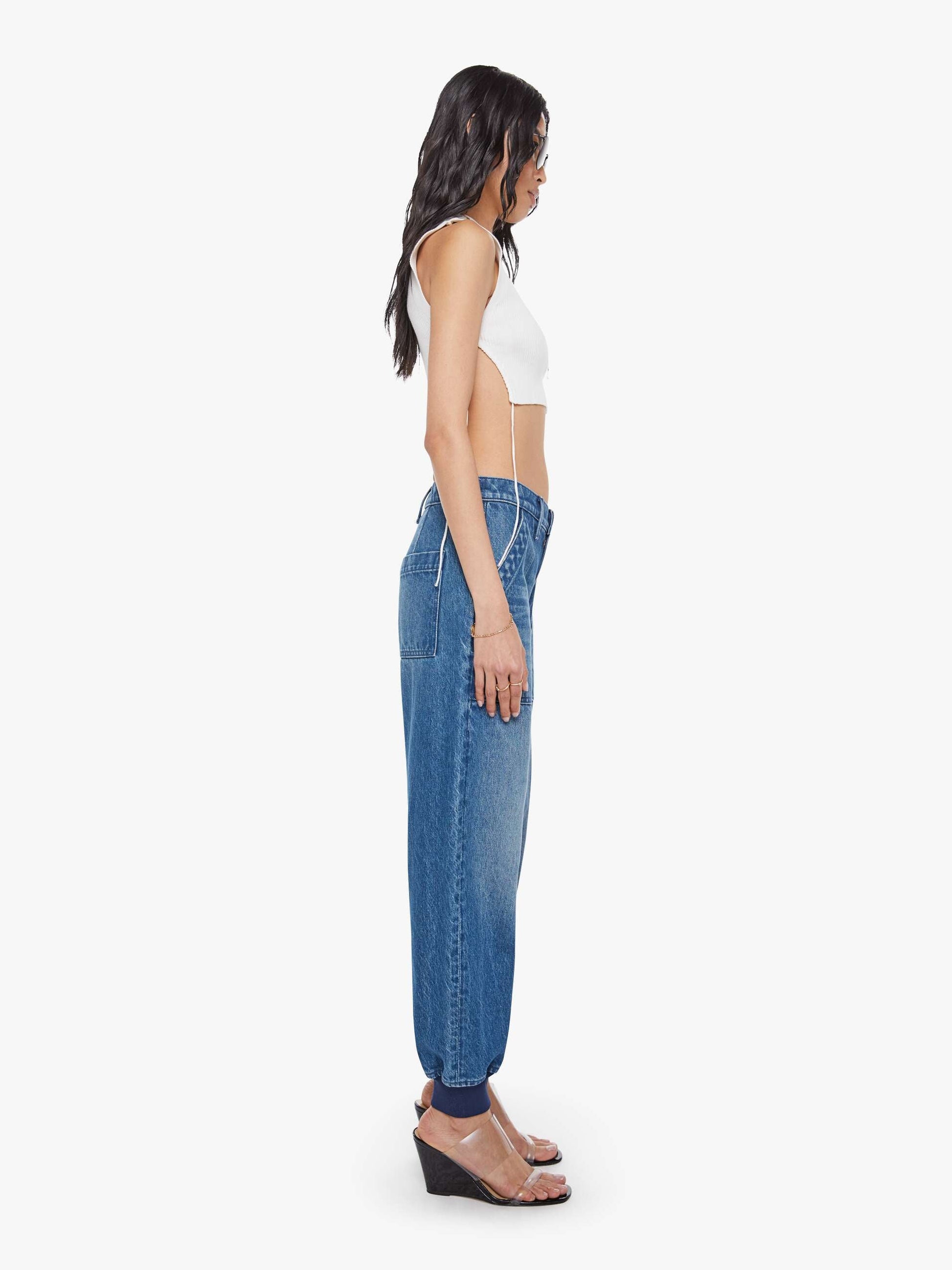 Mother Denim SNACKS! The Peeler Jogger Ankle Blue (Medium)