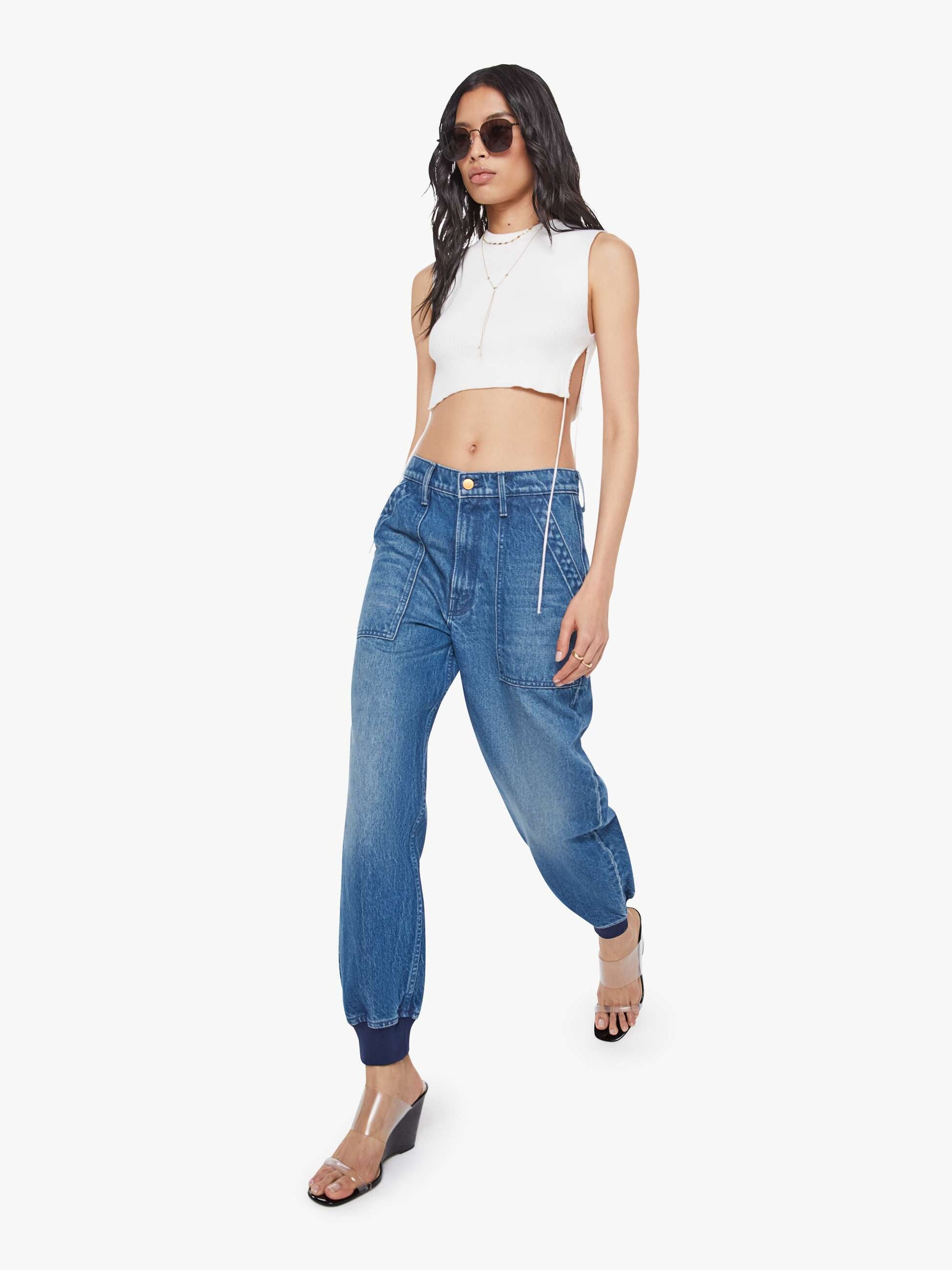 Mother Denim SNACKS! The Peeler Jogger Ankle Blue (Medium)