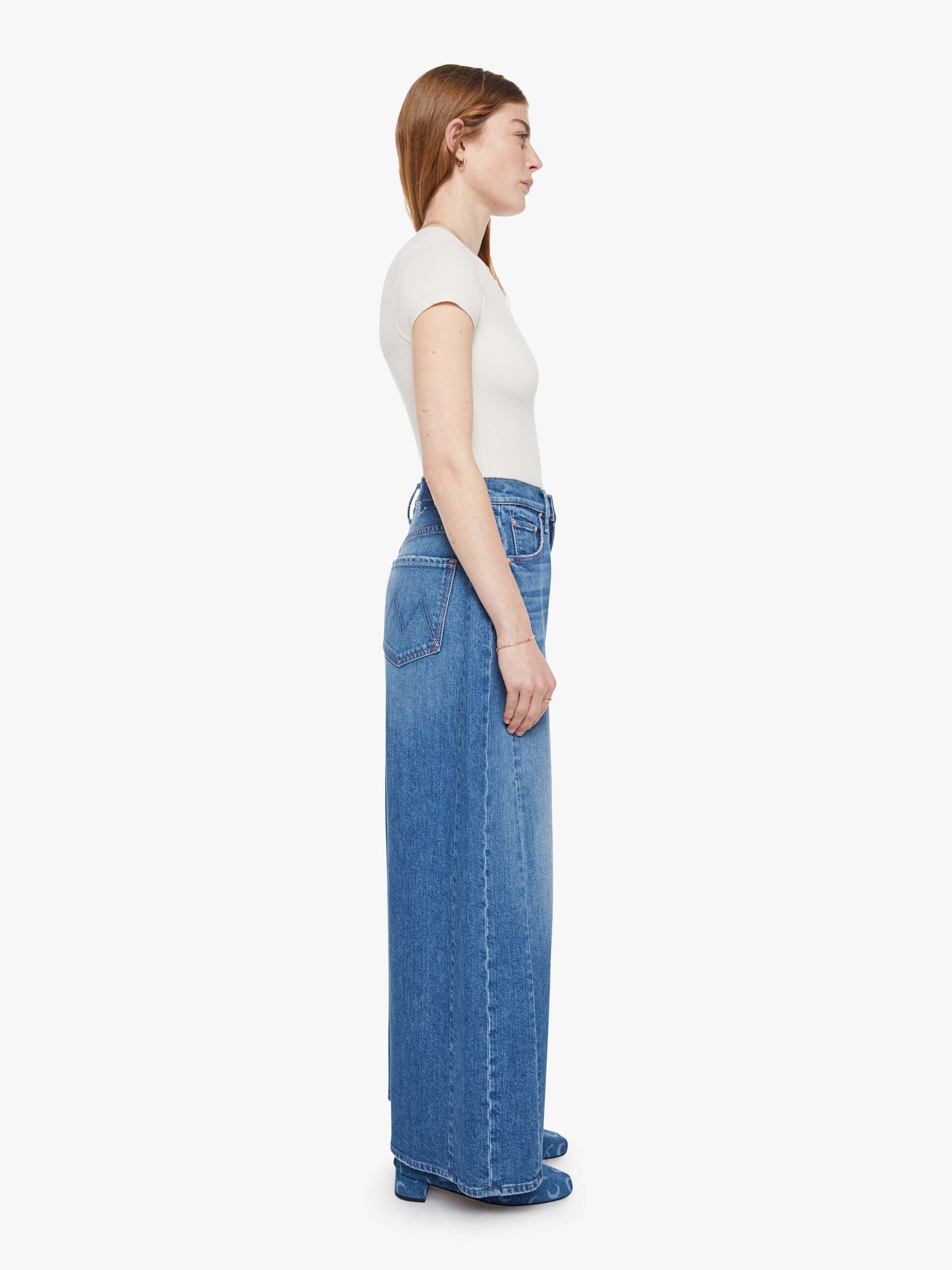 Mother Denim The Pipe-Dream Zip Ankle Blue (Medium)