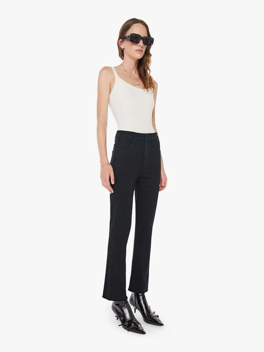 Mother Denim The Hustler Ankle Fray Black