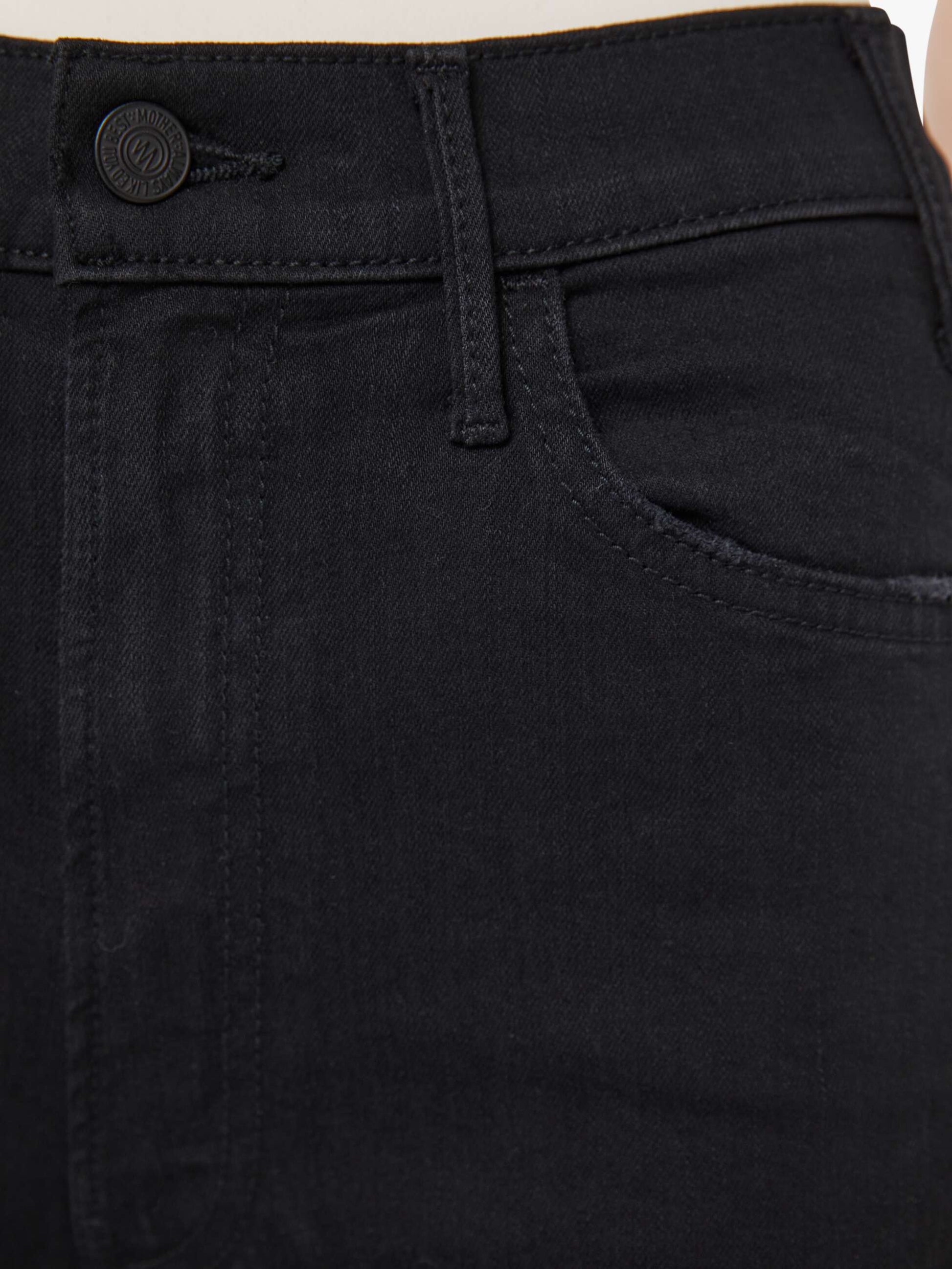Mother Denim The Hustler Ankle Fray Black