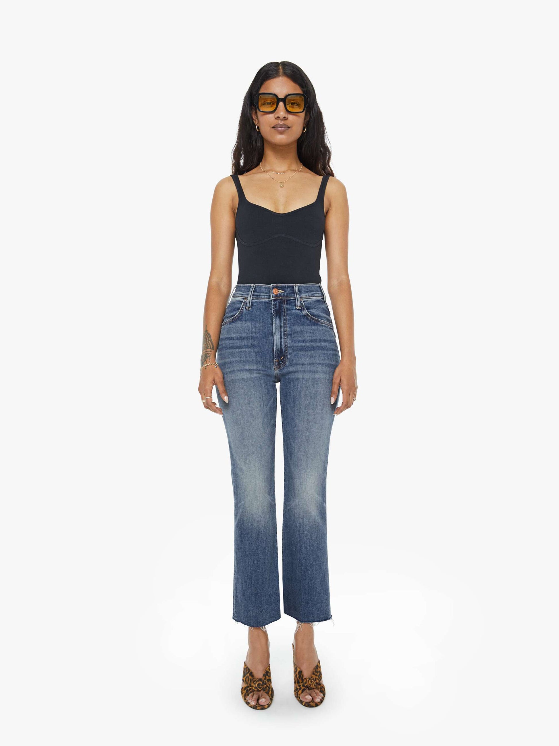 Mother Denim PETITES The Lil Hustler Ankle Fray Blue