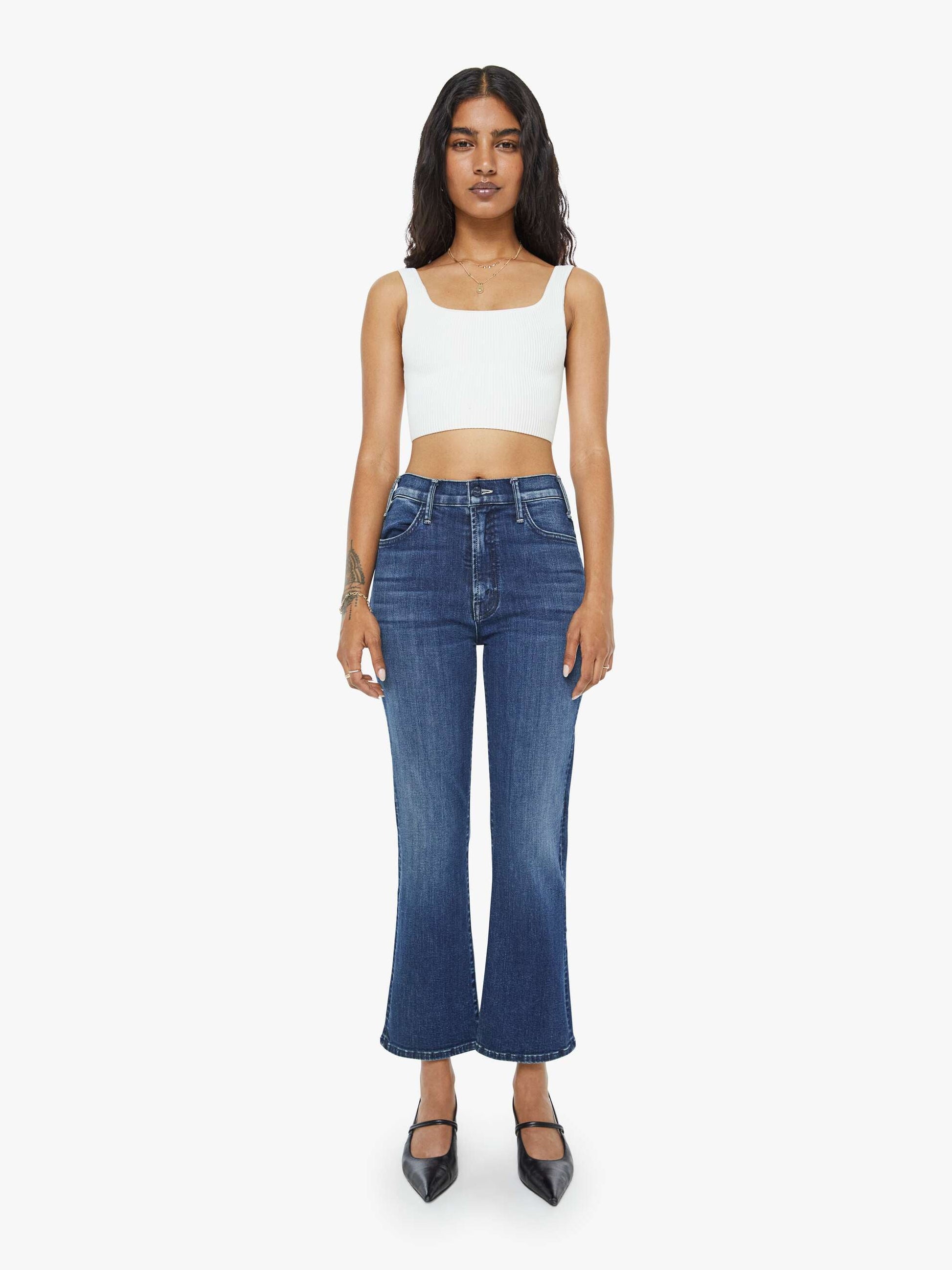 Mother Denim PETITES The Lil Hustler Ankle Blue (Dark)