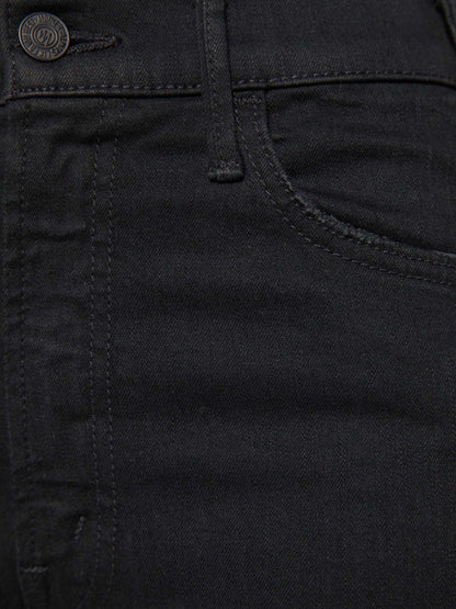 Mother Denim PETITES The Lil Hustler Ankle Fray Black