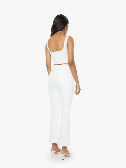 Mother Denim PETITES The Lil Hustler Ankle Fray White