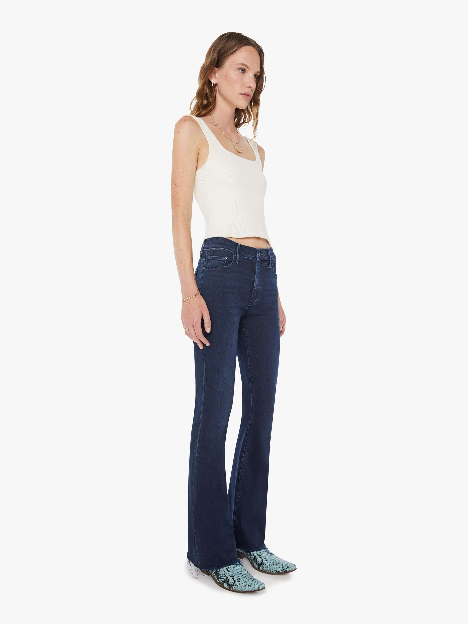 Mother Denim The Weekender Fray Blue (Medium)