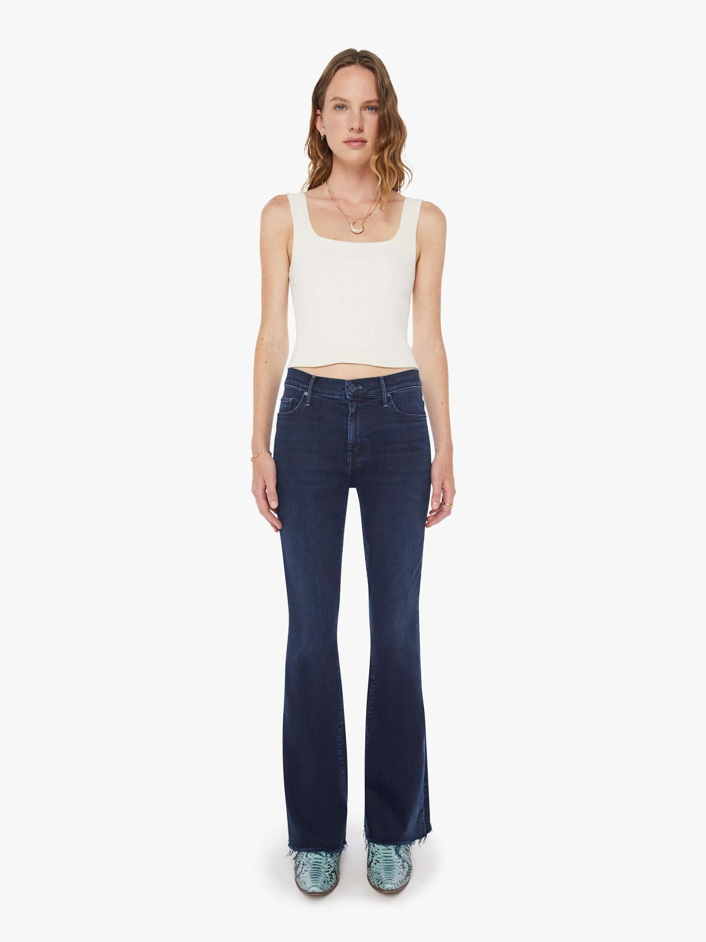 Mother Denim The Weekender Fray Blue (Medium)