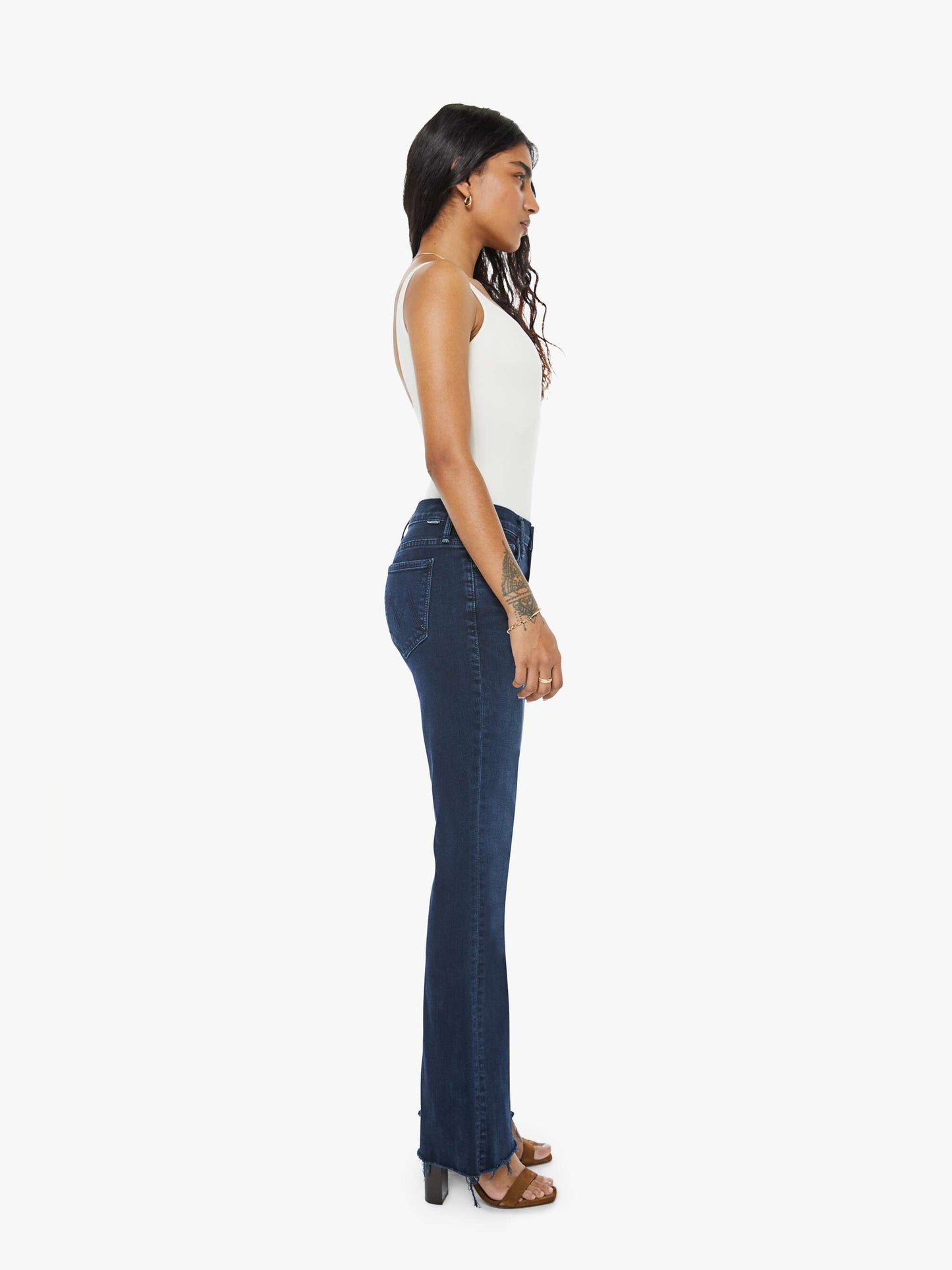 Mother Denim PETITES The Lil Weekender Fray Blue (Medium)