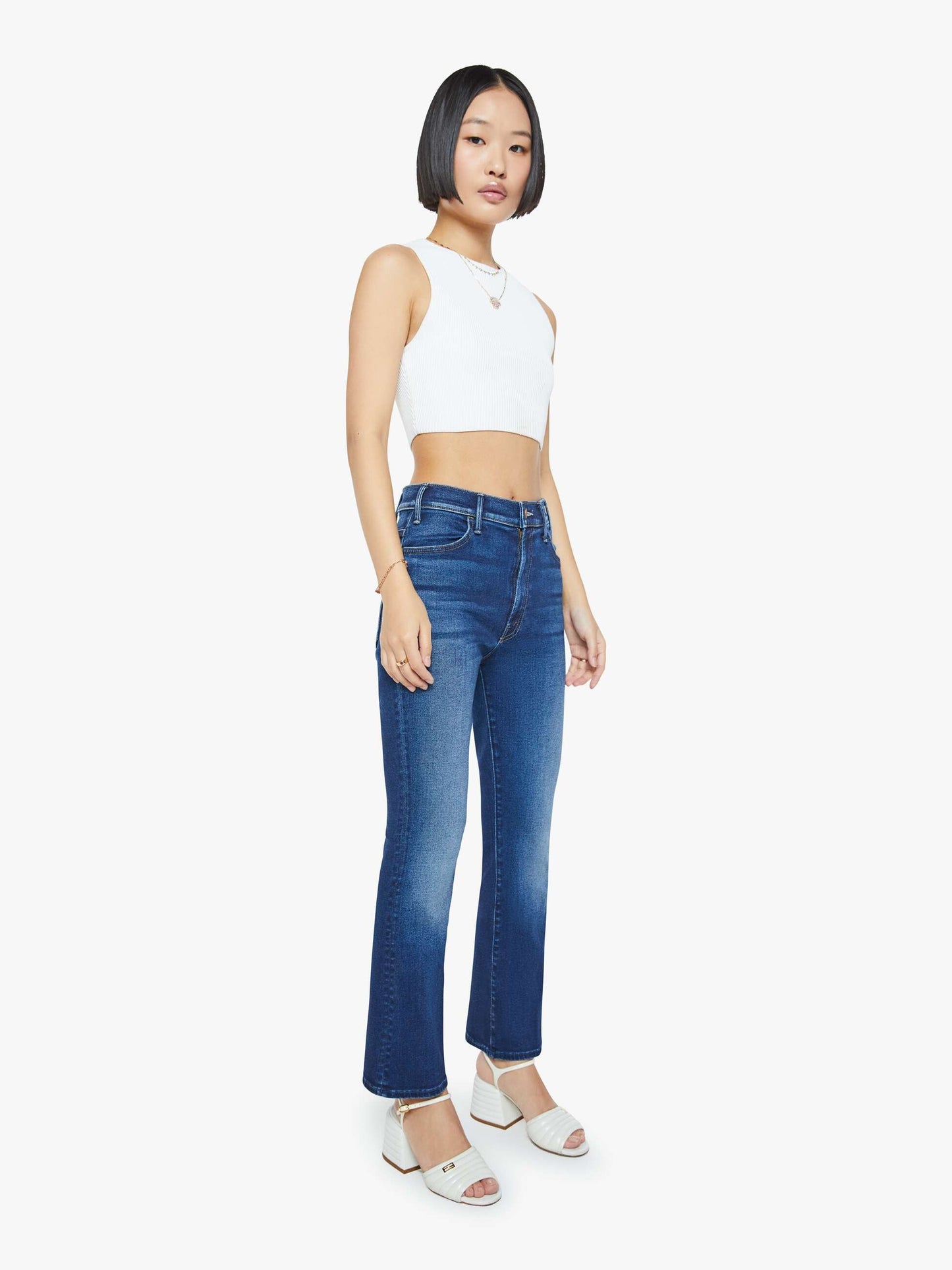 Mother Denim PETITES The Lil Hustler Ankle Blue (Navy)