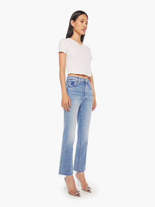 Mother Denim THE TRIPPER FLOOD FRAY LEFT IN THE DUST Medium Blue