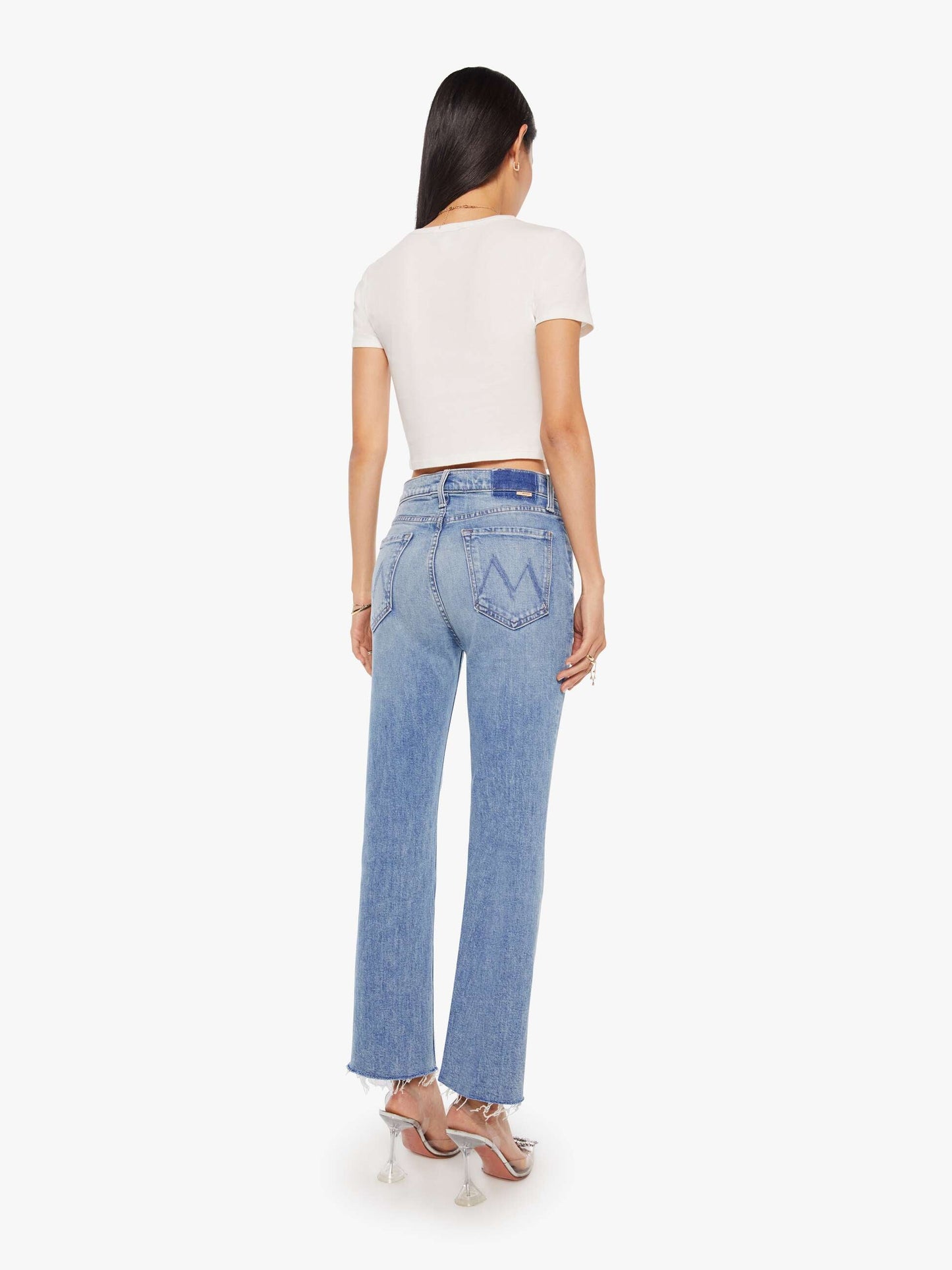 Mother Denim THE TRIPPER FLOOD FRAY LEFT IN THE DUST Medium Blue