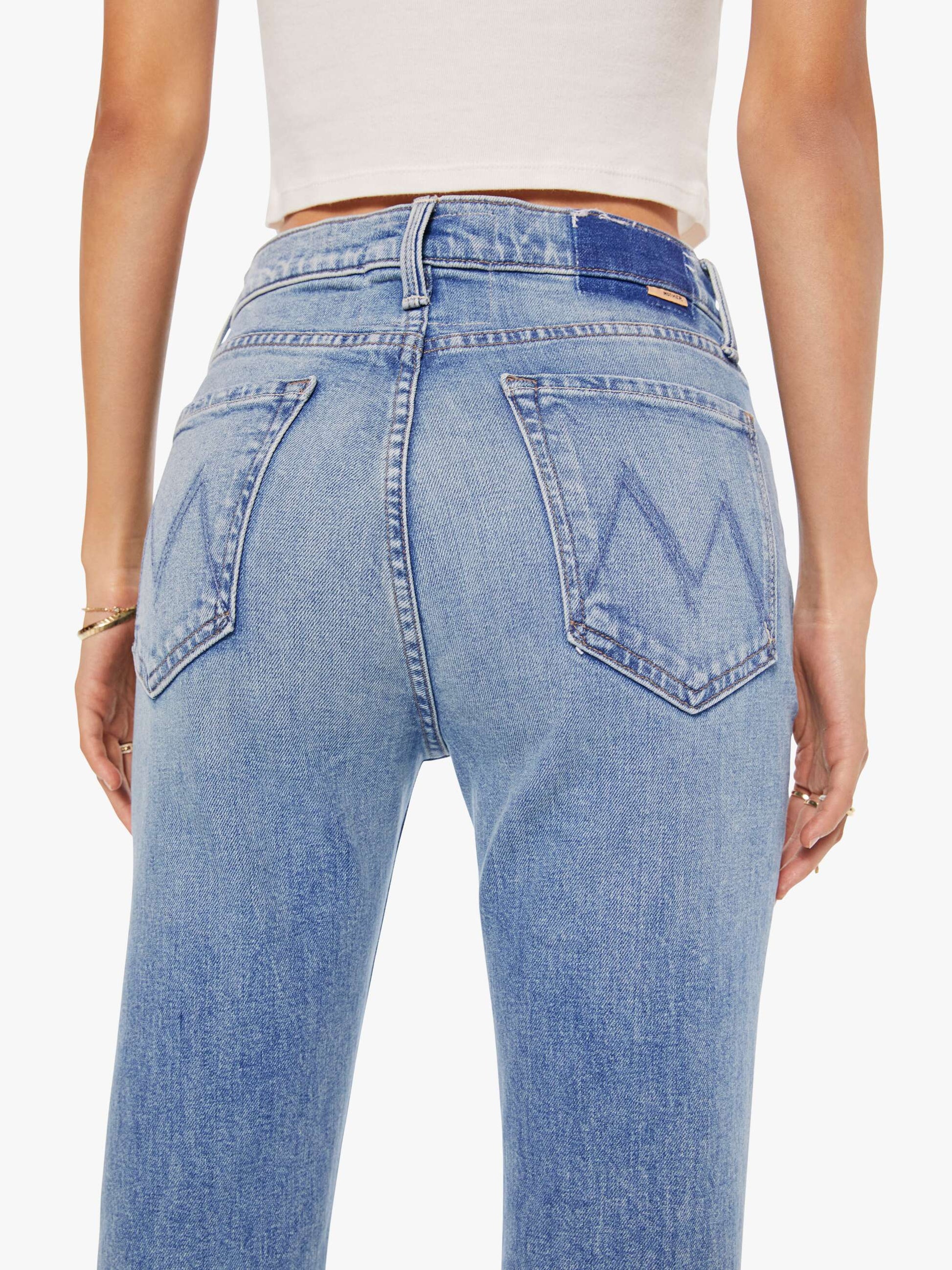 Mother Denim THE TRIPPER FLOOD FRAY LEFT IN THE DUST Medium Blue