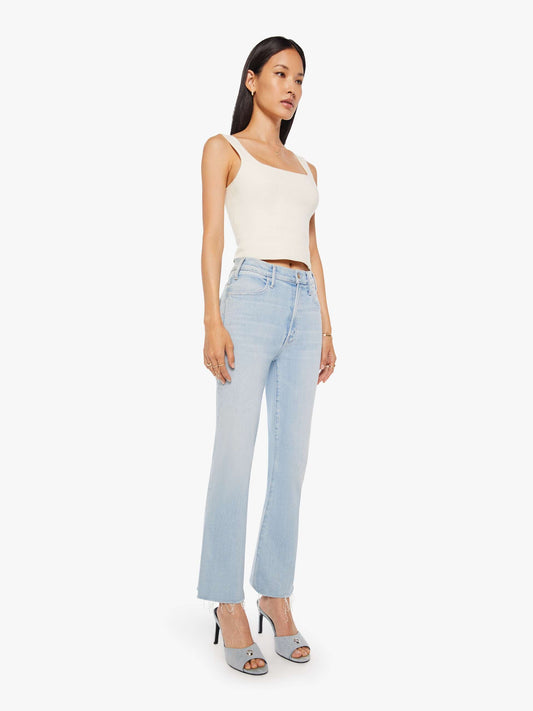 Mother Denim The Hustler Ankle Fray Blue (Light-Pastel)