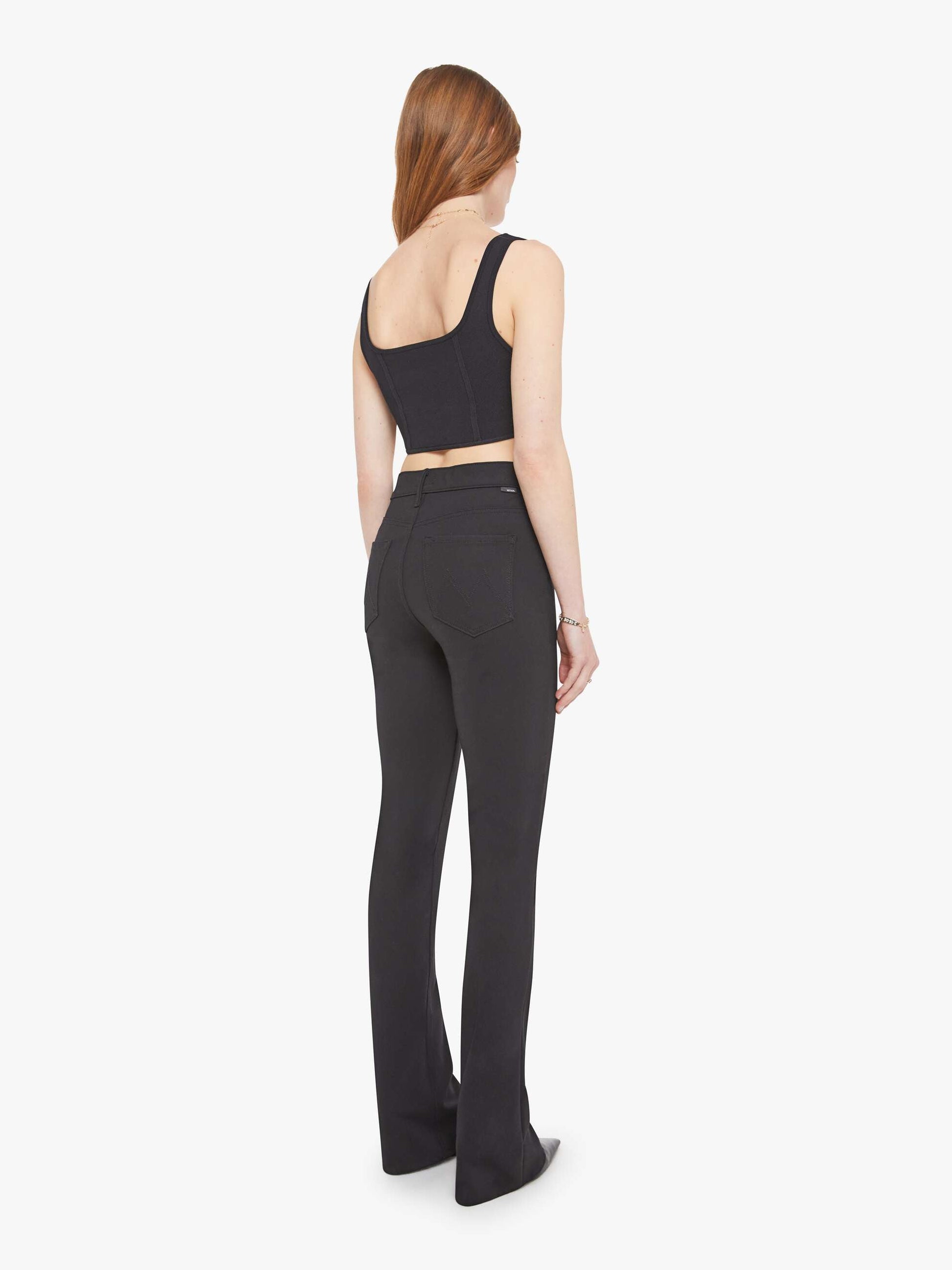 Mother Denim High Waisted Runaway Black