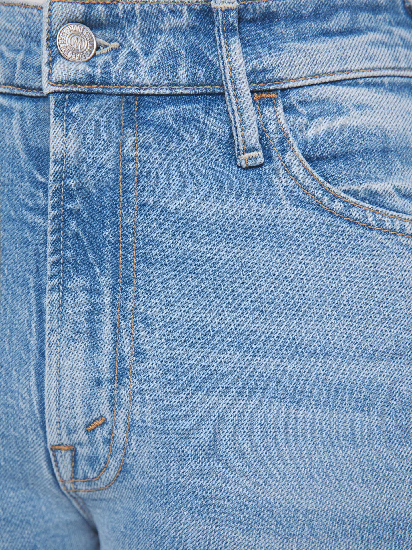 Mother Denim PETITES The Lil Hustler Ankle Fray Blue (Light-Pastel)