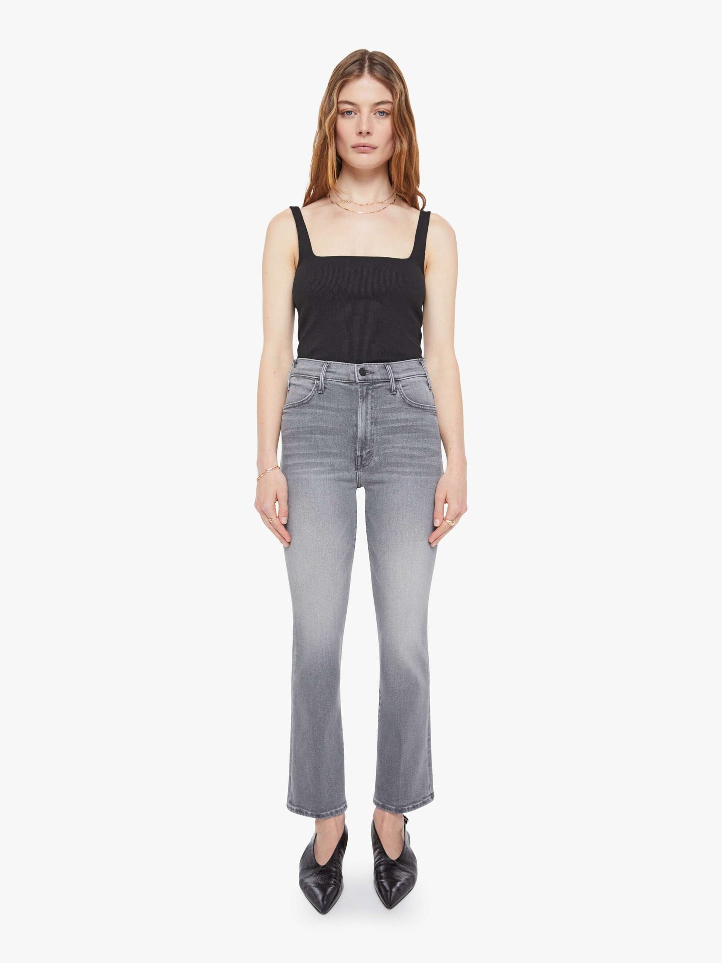 Mother Denim The Hustler Ankle Grey