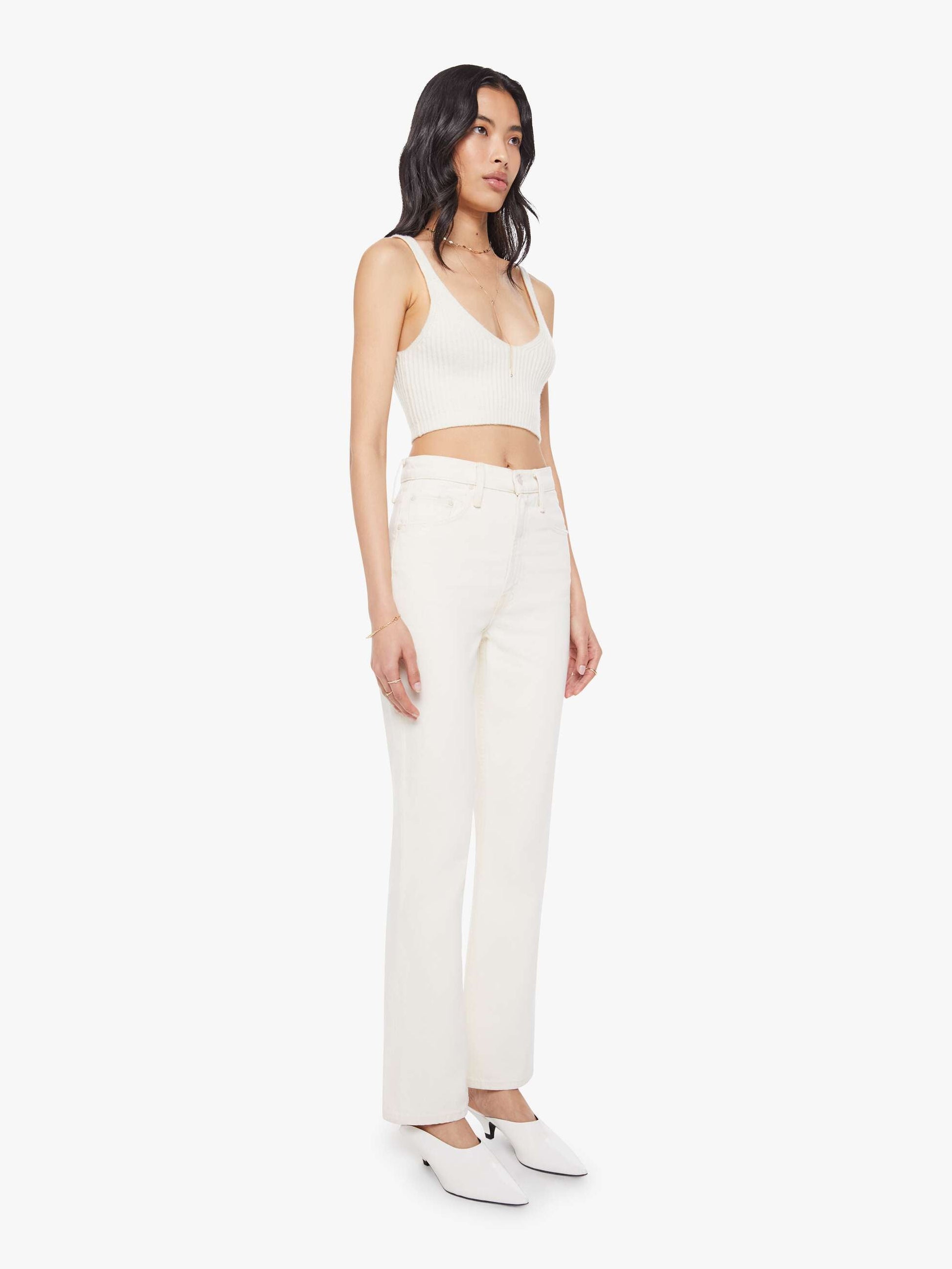 Mother Denim The Scooter Skimp White (Natural)