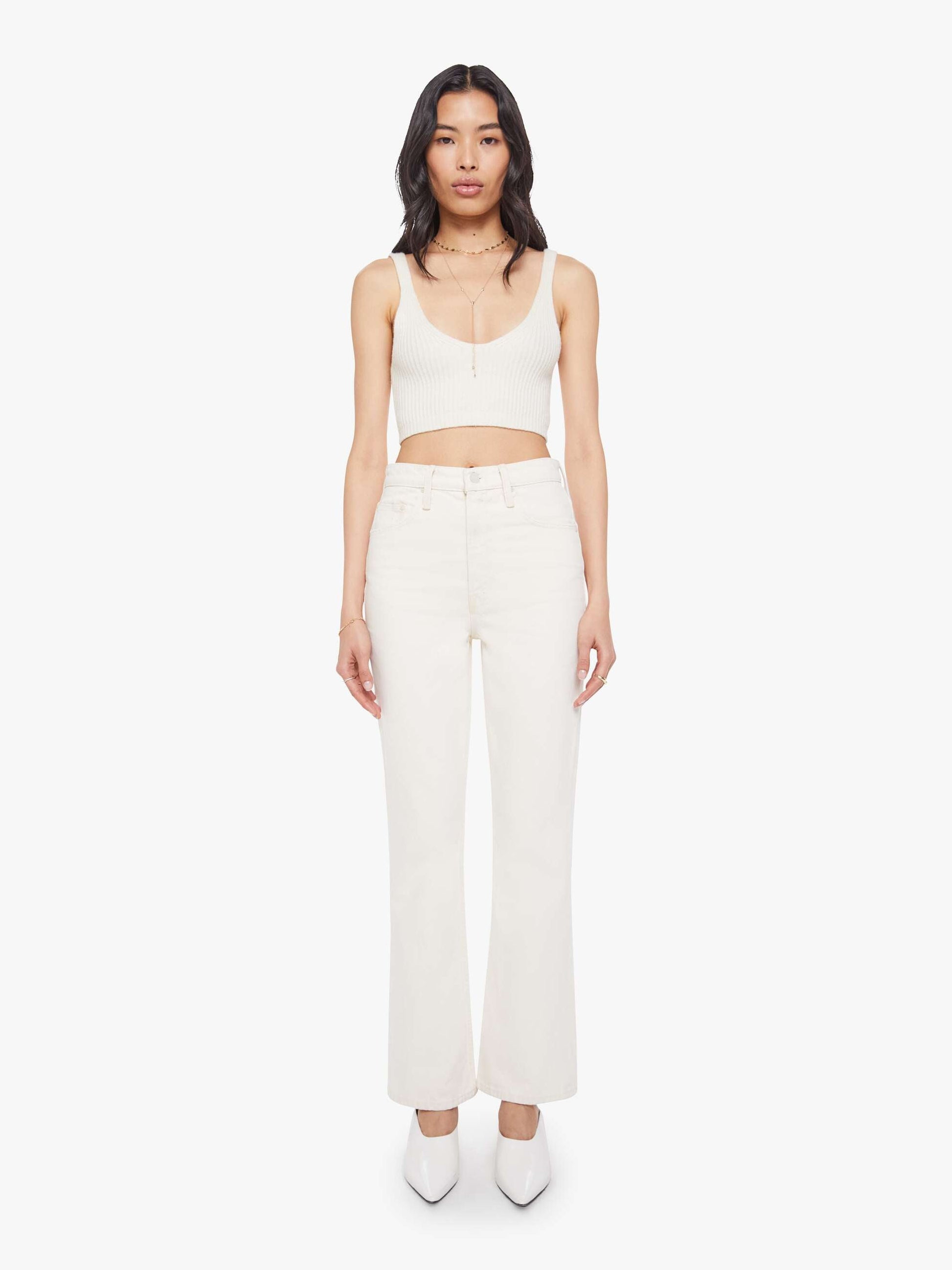 Mother Denim The Scooter Skimp White (Natural)