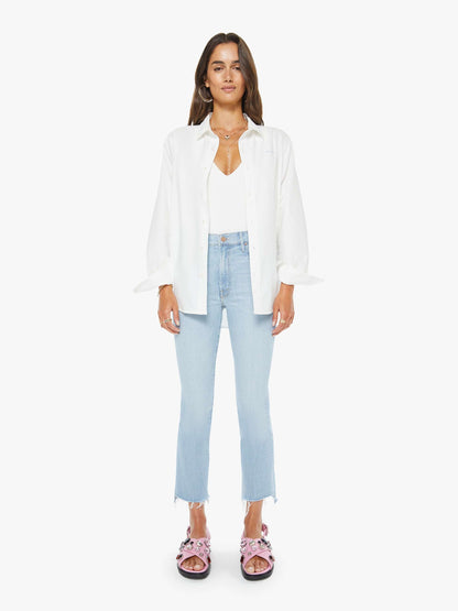 Mother Denim The Insider Crop Step Fray Blue (Light-Pastel)