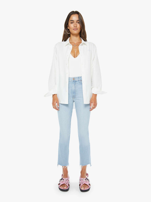 Mother Denim The Insider Crop Step Fray Blue (Light-Pastel)