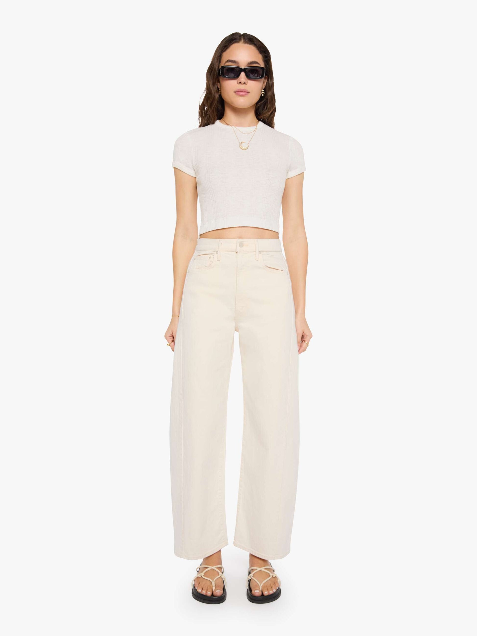 Mother Denim The Half-Pipe White (Natural)