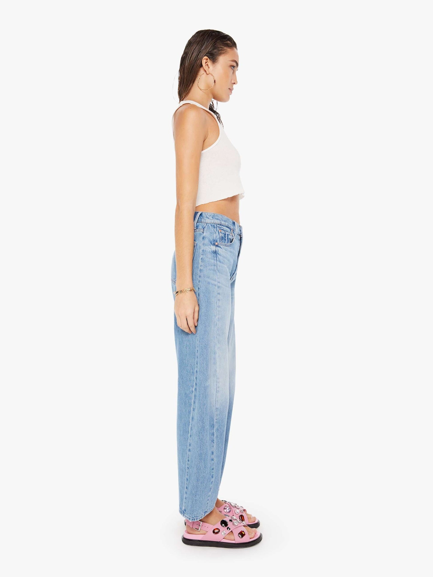 Mother Denim THE HALF-PIPE FLOOD MATERIAL GIRL Blue (Light-Pastel)
