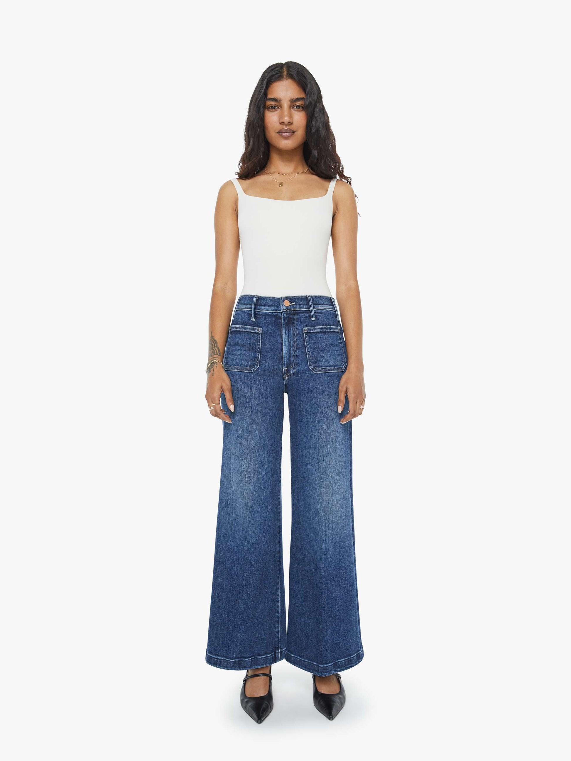 Mother Denim PETITES The Lil Hustler Roller Patch Pocket Skimp One Last Shot