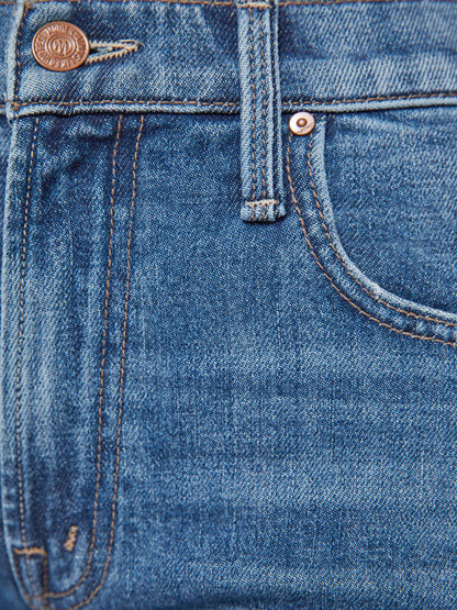Mother Denim The Mid Rise Rambler Zip Ankle Blue (Navy)