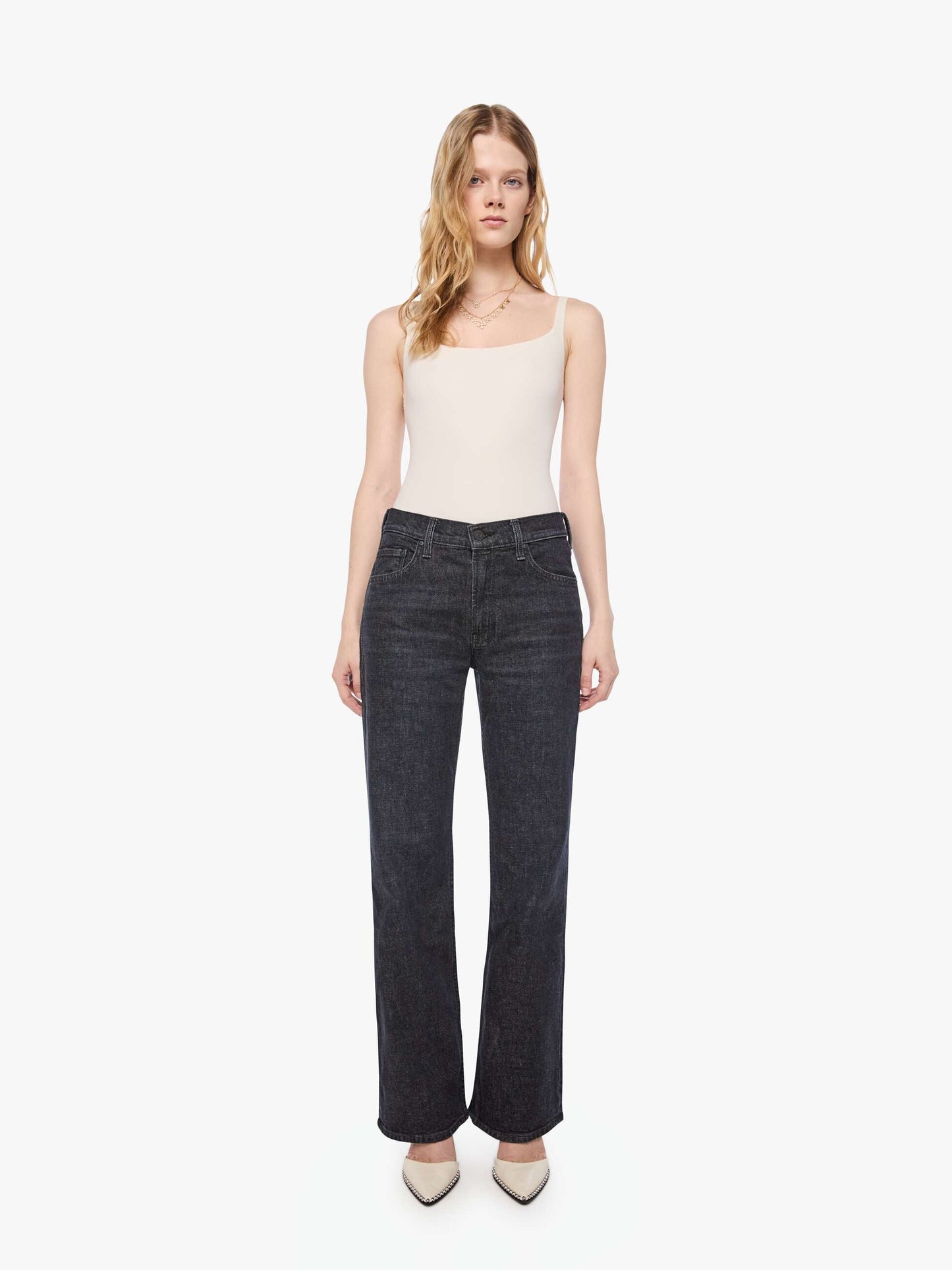 Mother Denim PETITES The Lil Reifler Black