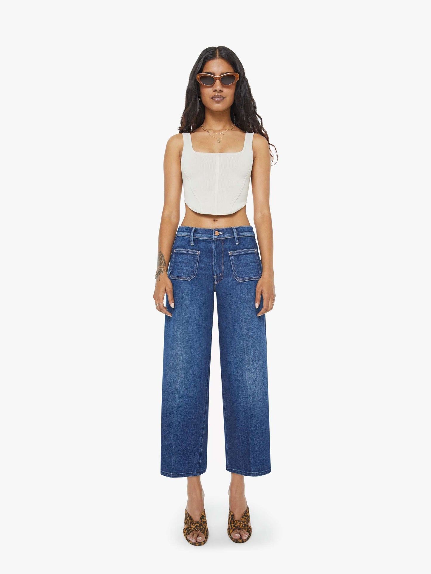 Mother Denim PETITES The Lil Patch Pocket Mid Rise Maven Ankle Cocktail Hour