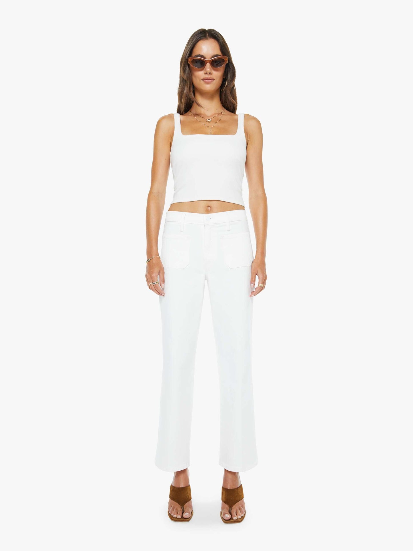 Mother Denim The Patch Pocket Mid Rise Maven Ankle Totally Innocent