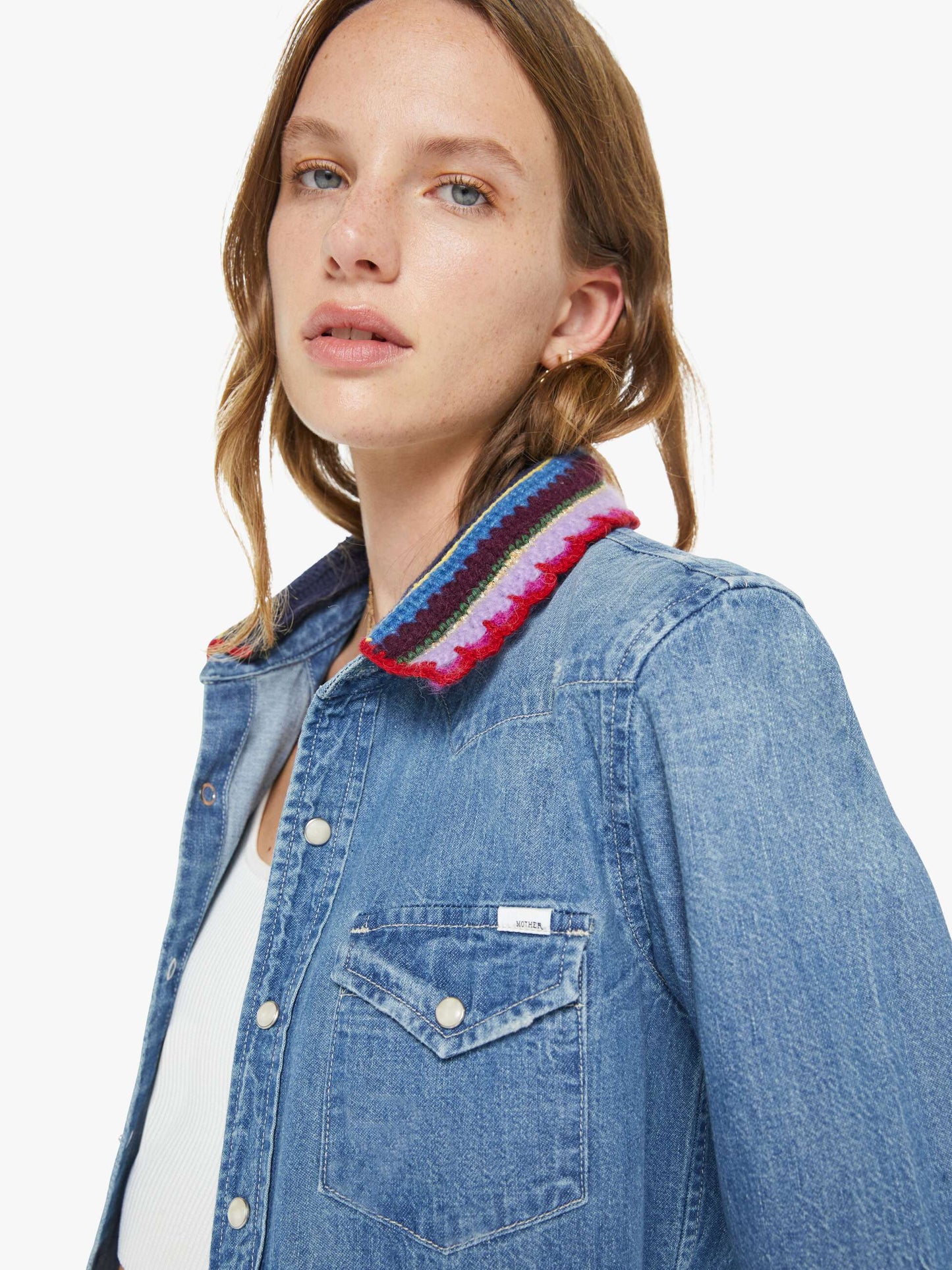 Mother Denim The Mid Rise Lasso Heel Knick Knack Paddy Whack