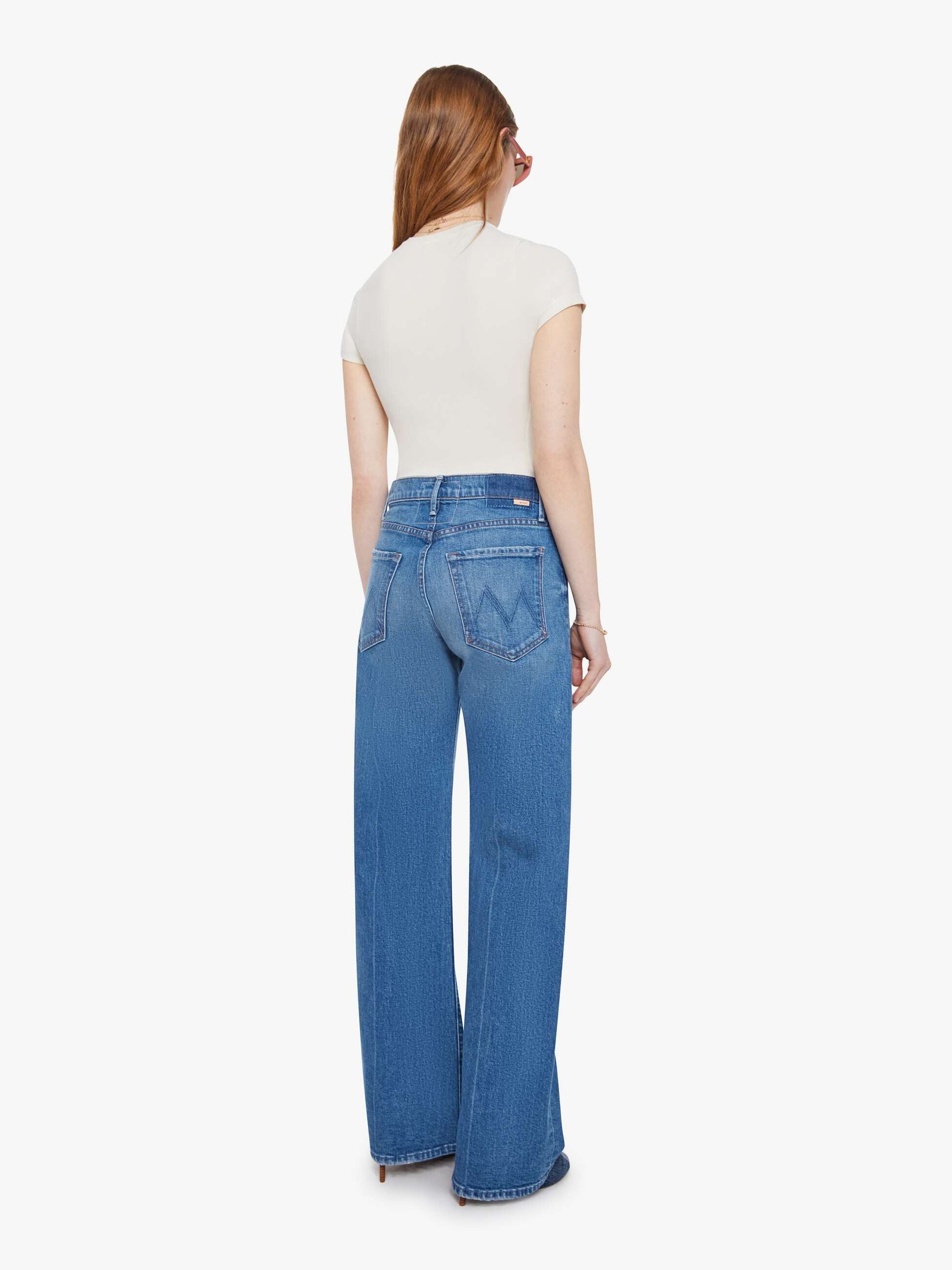 Mother Denim The Mid Rise Lasso Sneak Blue (Medium)