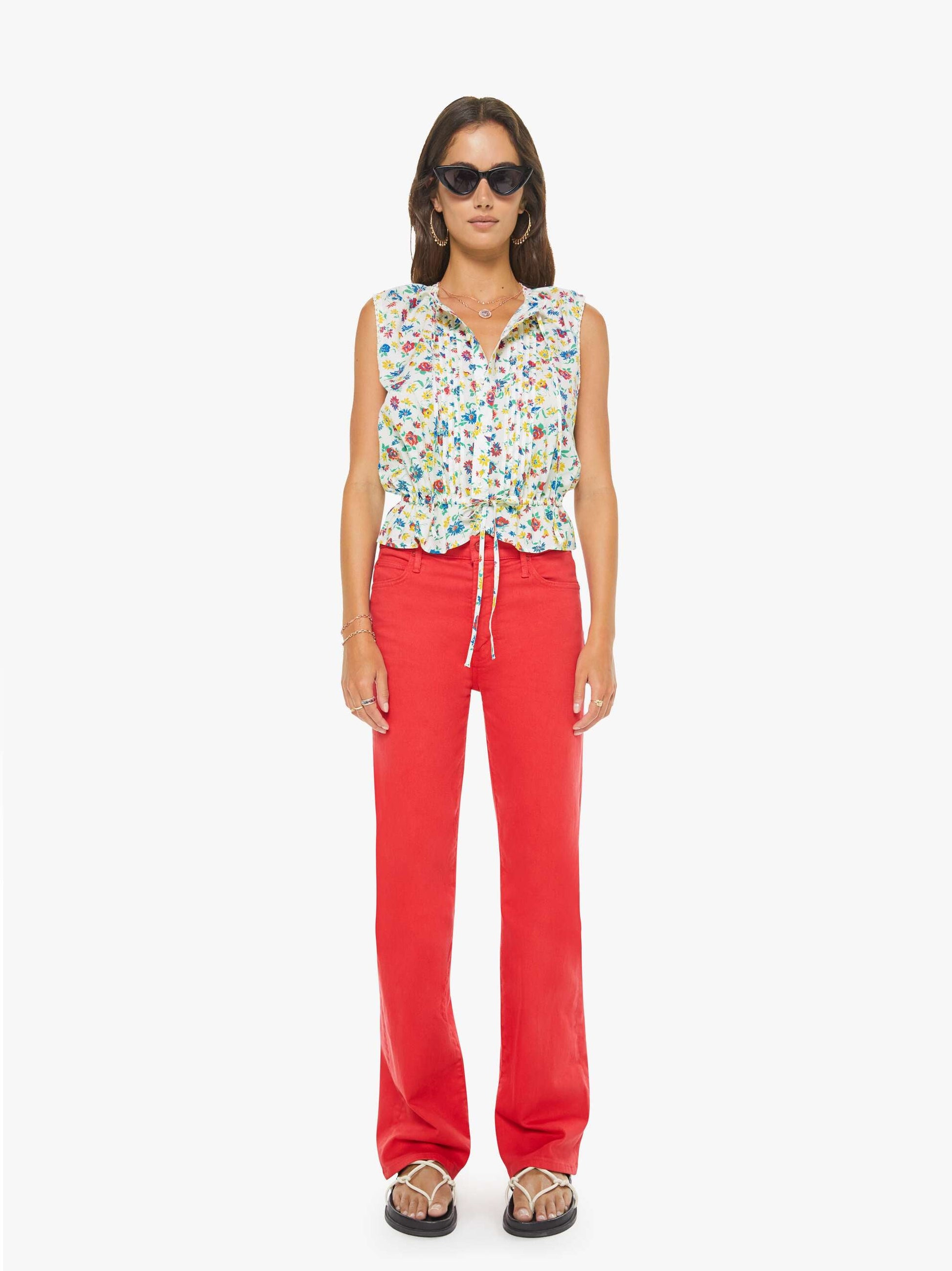 Mother Denim The Kick It Tango Red