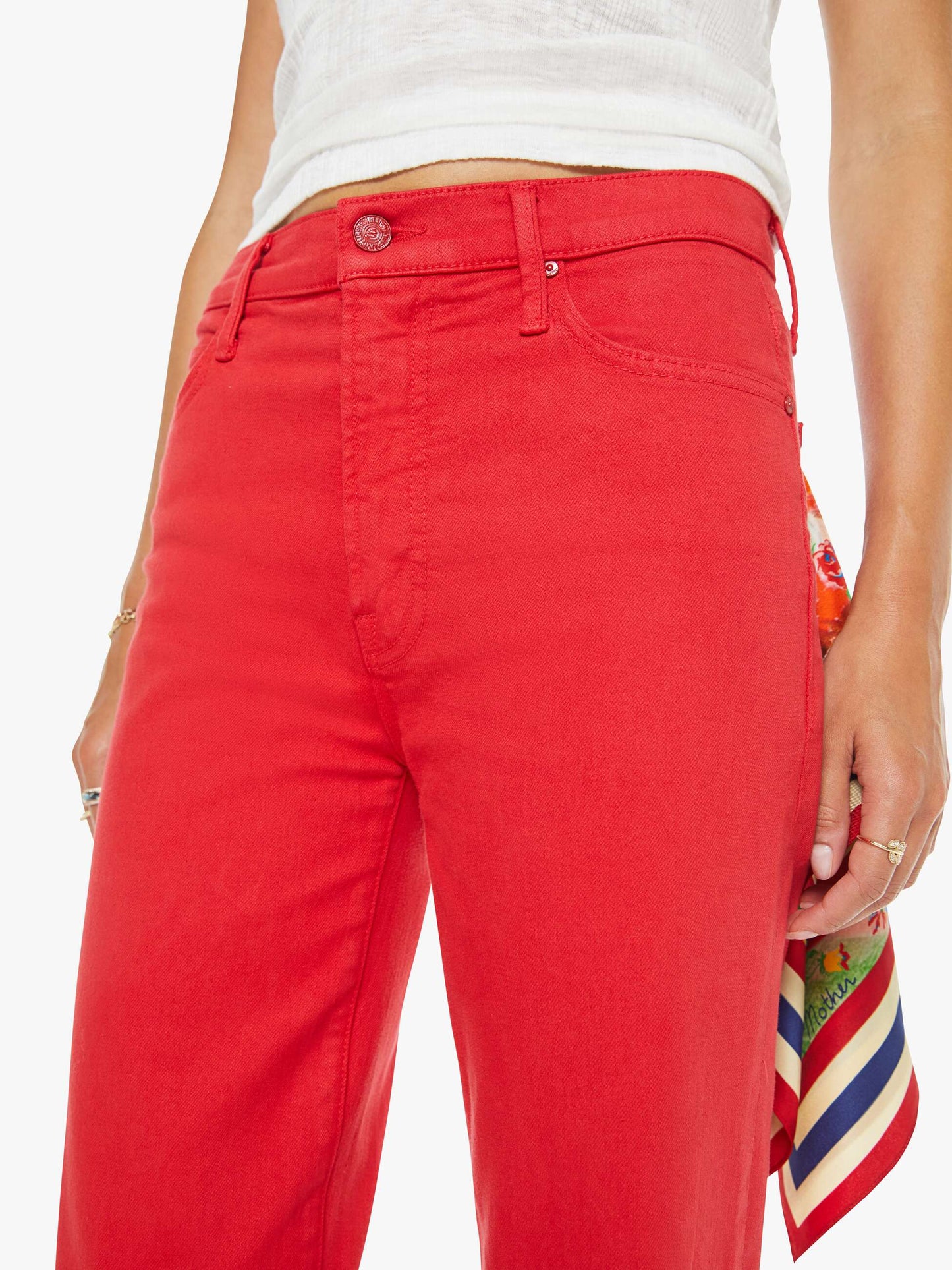 Mother Denim The Kick It Tango Red