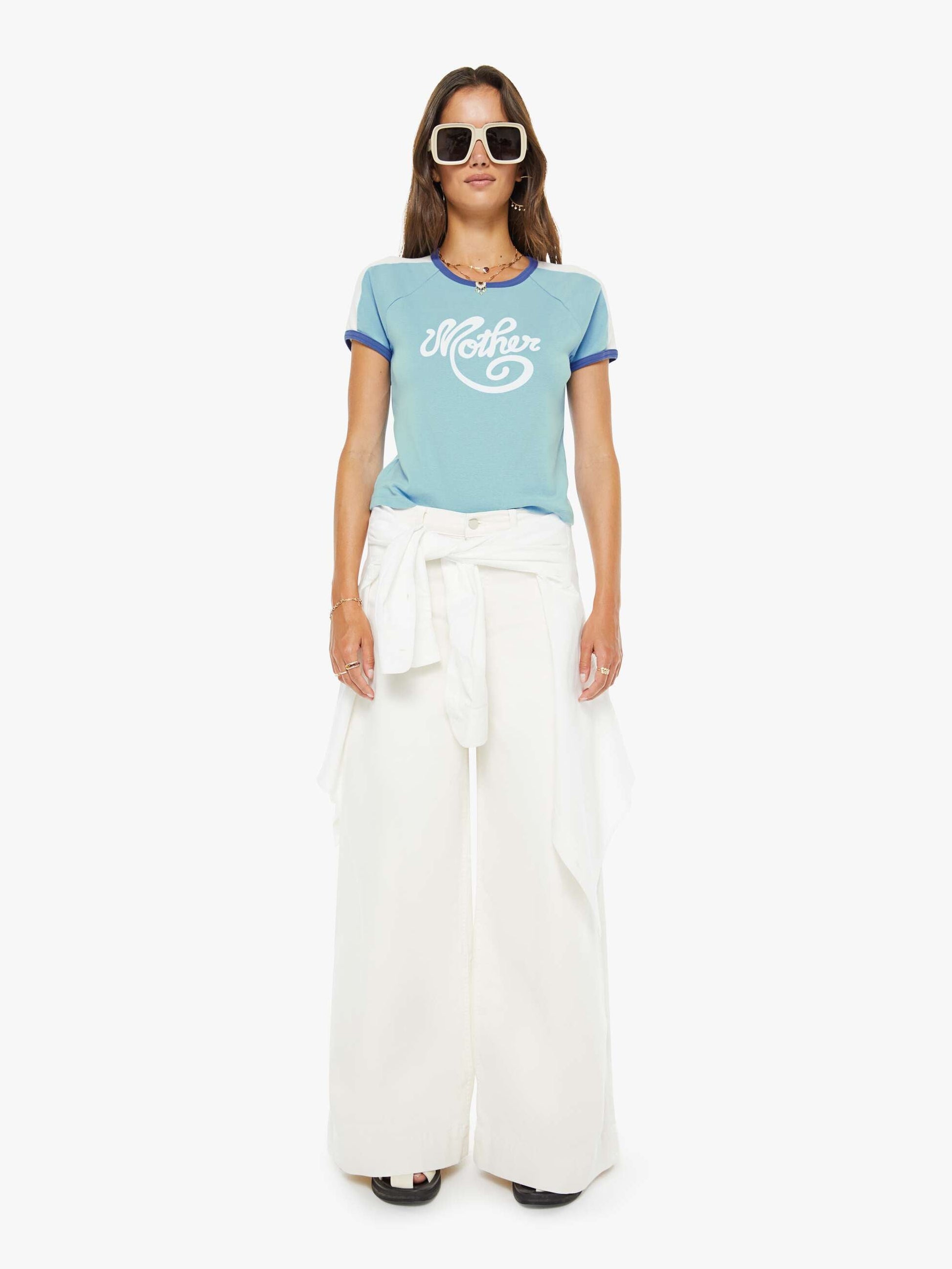 Mother Denim PETITES The Lil Mid Rise Headliner Sneak Cream Puffs