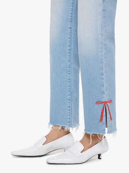Mother Denim The Rambler Zip Slice Hover Fray Blue (Light-Pastel)