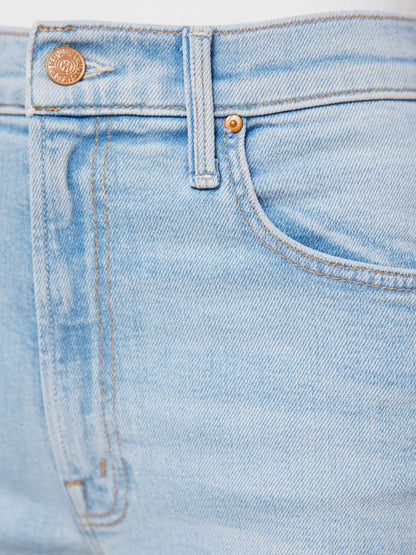 Mother Denim The Rambler Zip Slice Hover Fray Blue (Light-Pastel)