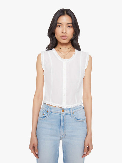 Mother Denim The Rambler Zip Slice Hover Fray Blue (Light-Pastel)
