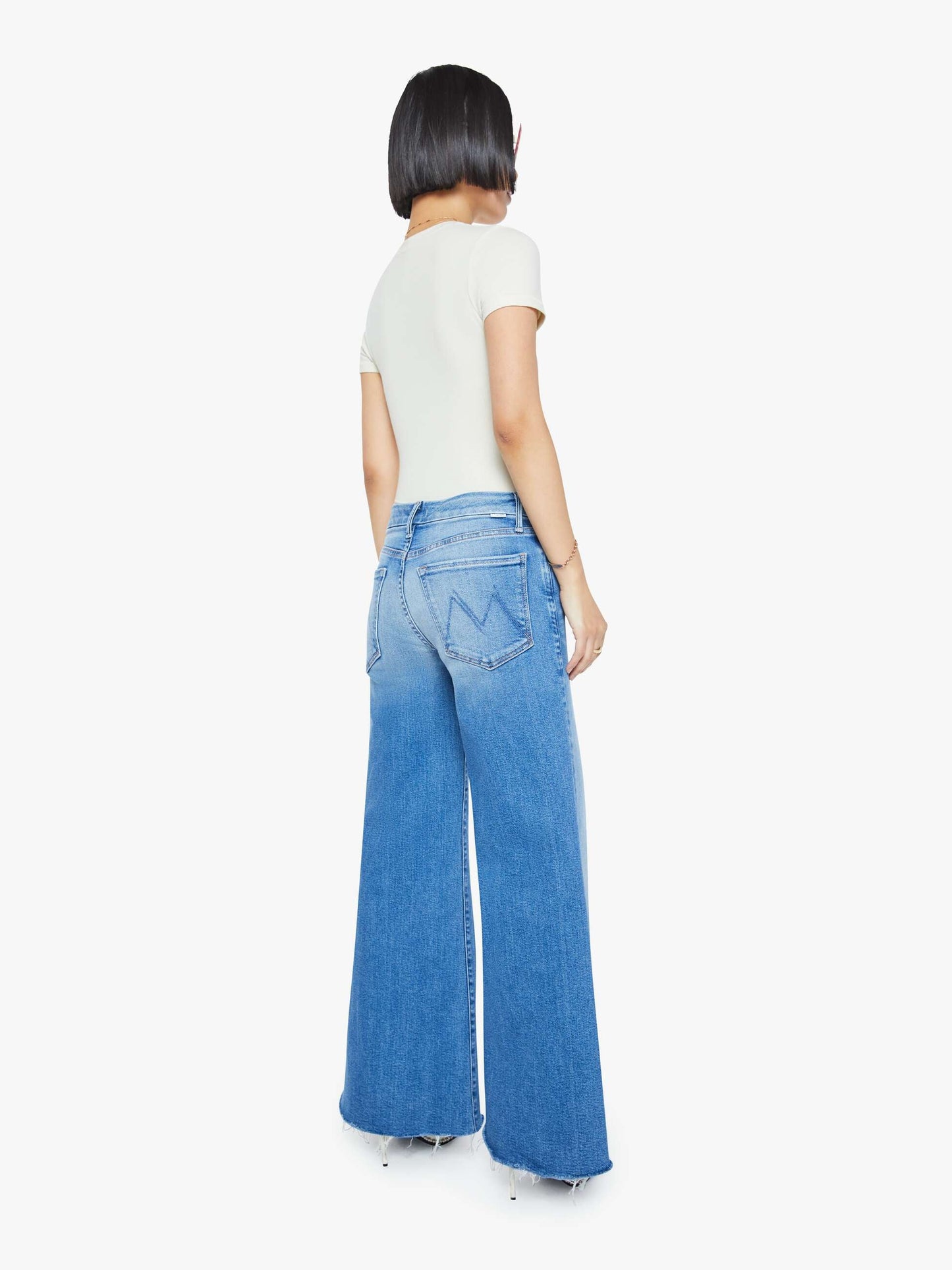 Mother Denim PETITES The Lil Roller Fray Blue (Medium)