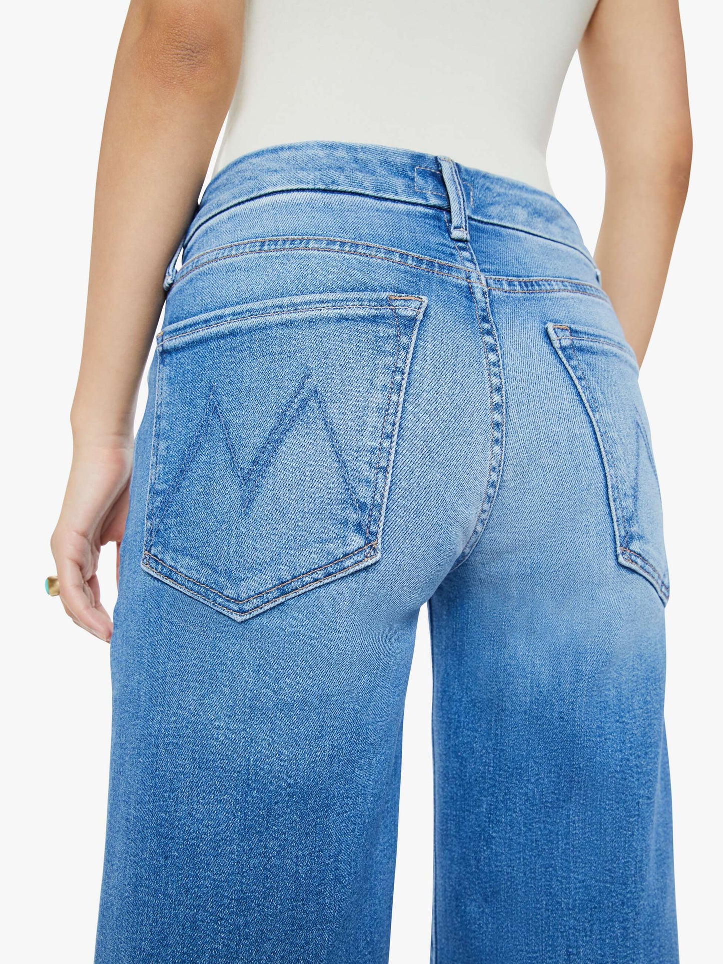 Mother Denim PETITES The Lil Roller Fray Blue (Medium)