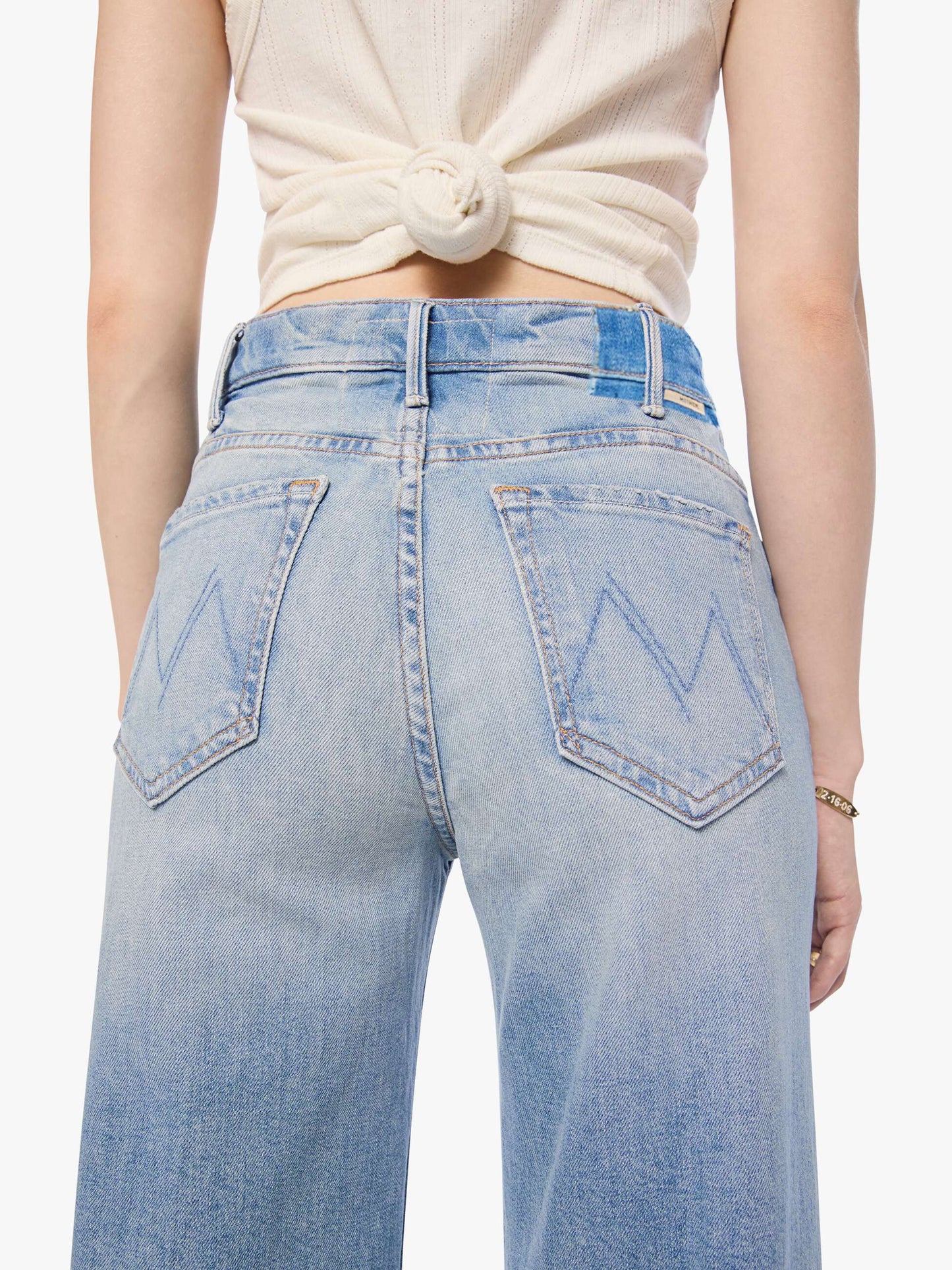 Mother Denim PETITES The Lil Hustler Roller Sneak Blue (Medium)