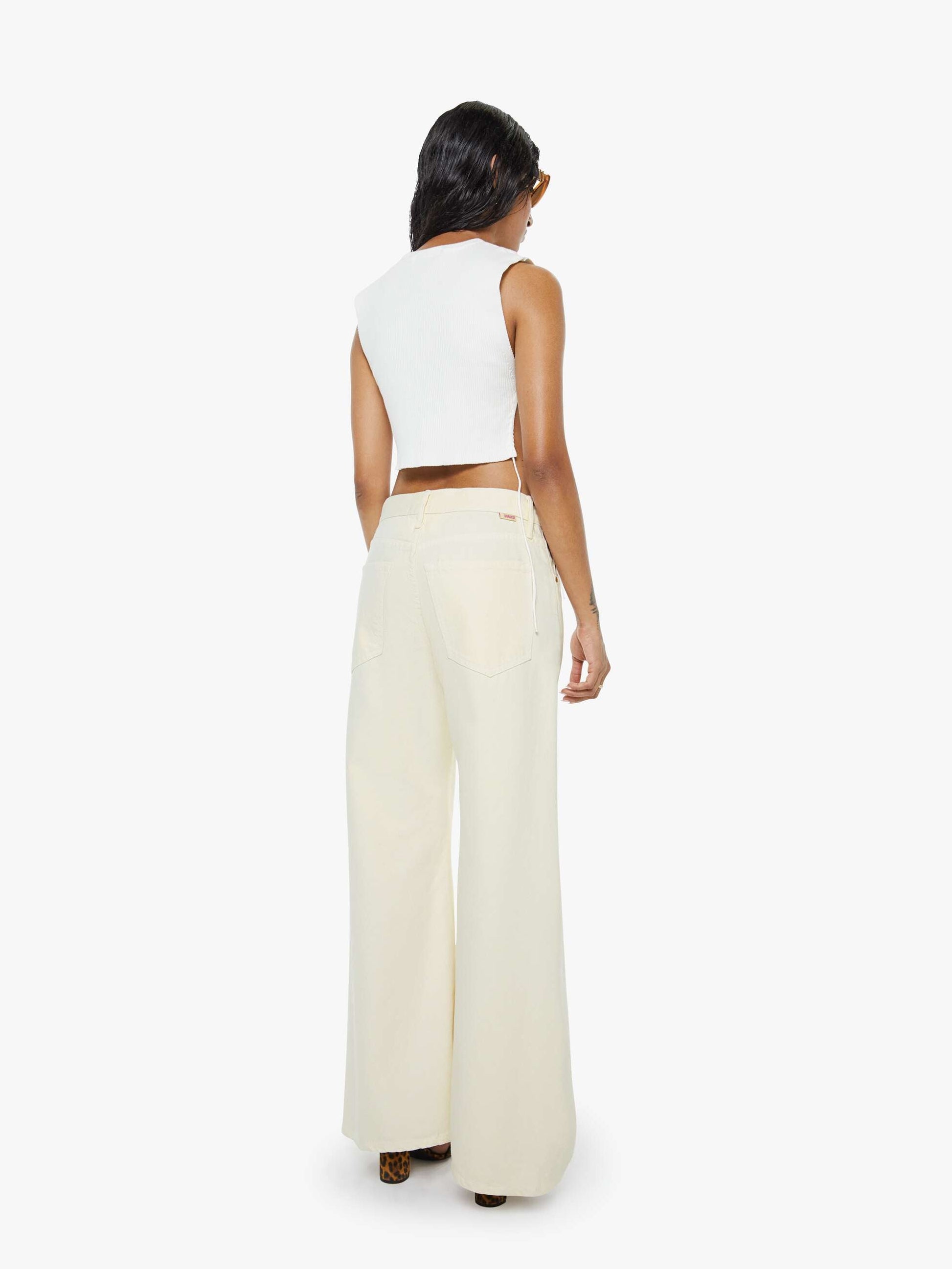 Mother Denim PETITES The Lil Lemon Twist Sneak Natural